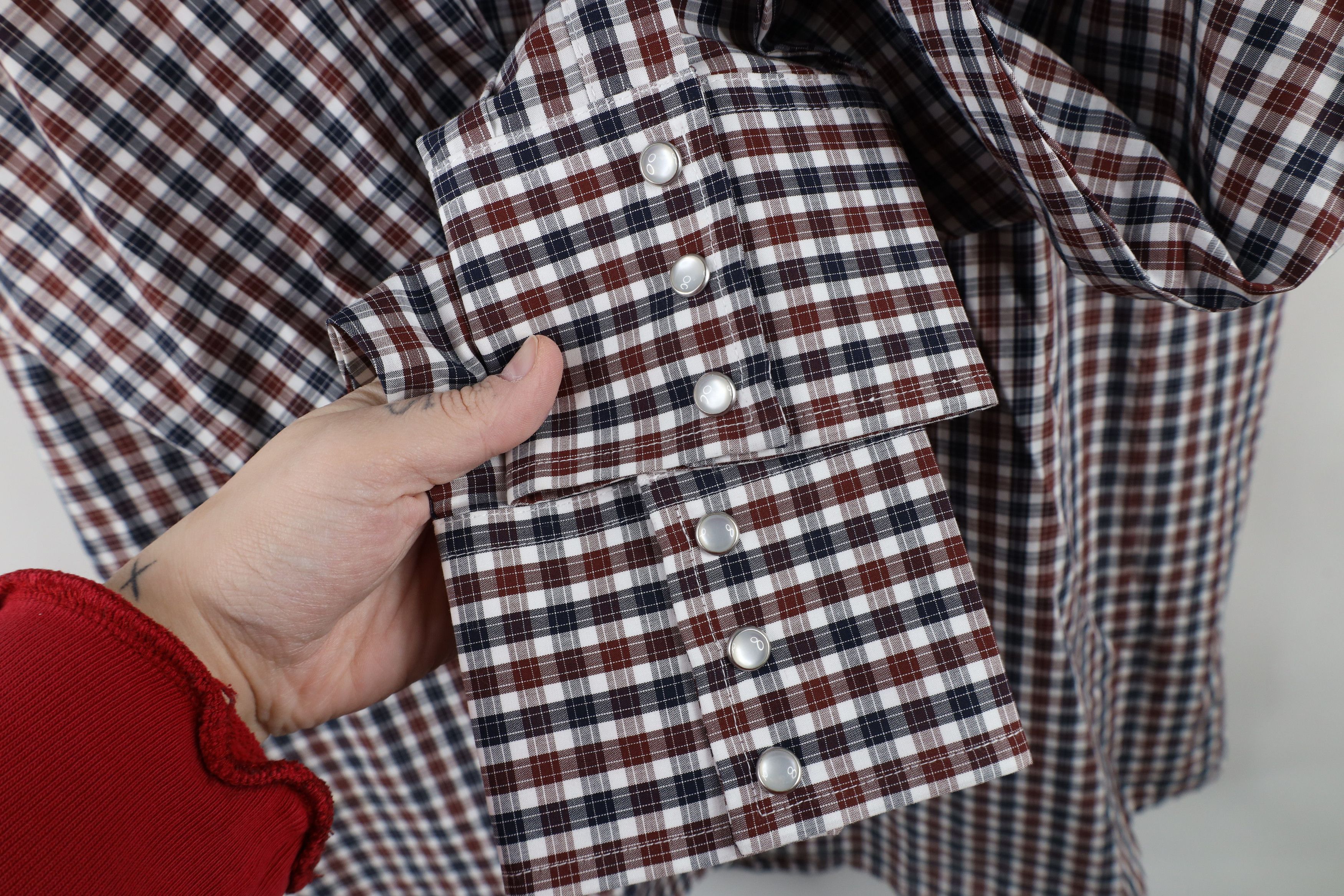 Vintage × Wrangler Deadstock Vintage Wrangler Rodeo Snap Button Shirt Plaid Size US XL / EU 56 / 4 - 4 Thumbnail