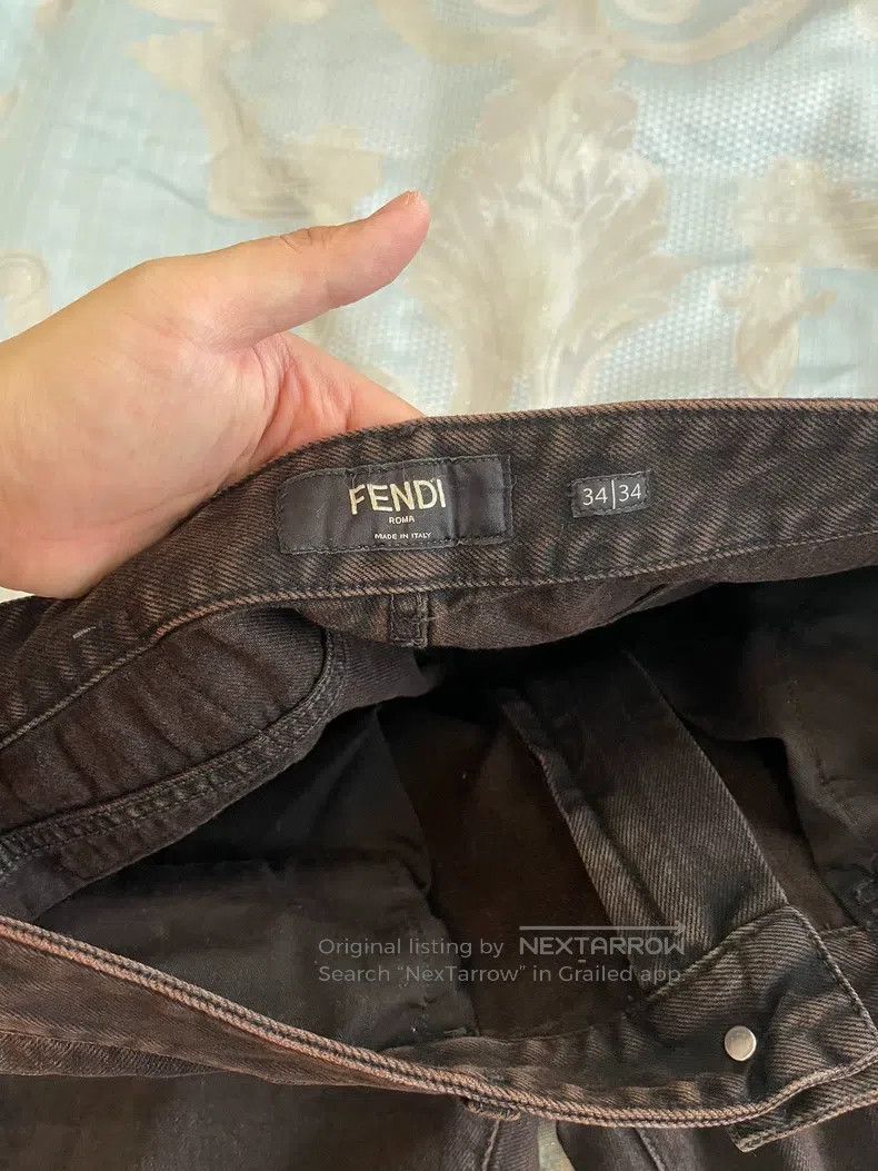 Fendi Fendi Dark Brown Jeans with Metal Logo on Front Pockets Size US 34 / EU 50 - 5 Thumbnail