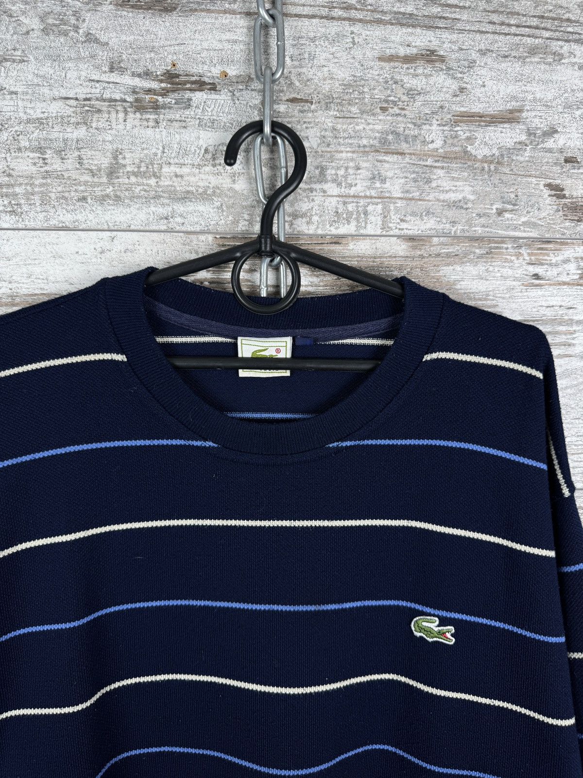 Lacoste × Vintage Mens Vintage Lacoste striped sweater luxury rare 90s jacket Size US L / EU 52-54 / 3 - 2 Thumbnail