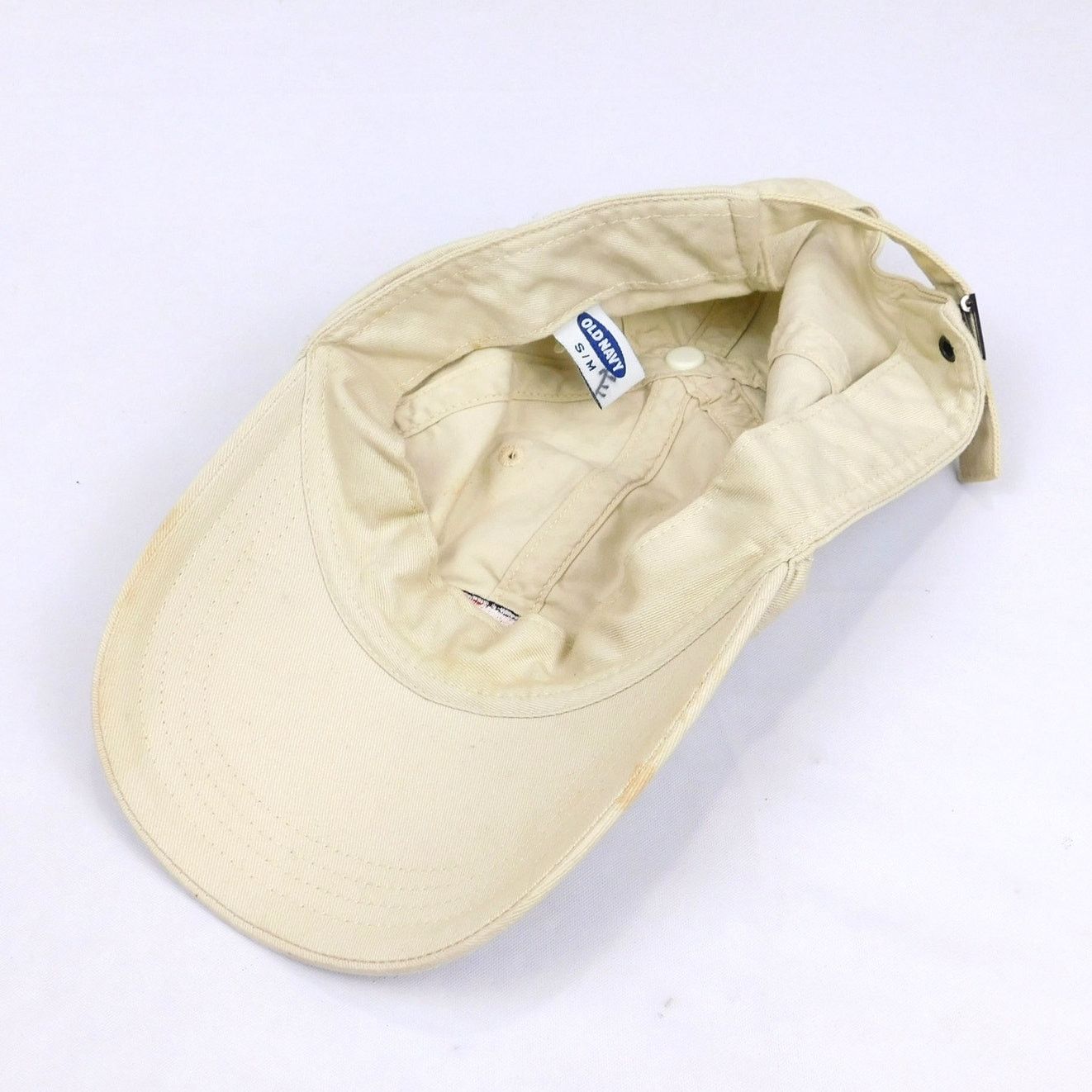 Old Navy Y2K Old Navy Dad Hat Cream Red Blue Oval Logo Strapback Cap Size ONE SIZE - 6 Thumbnail