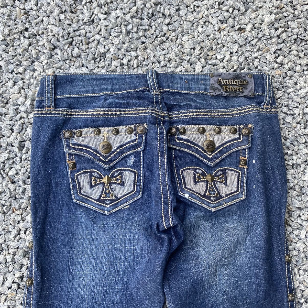 Seditionaries ANTIQUE RIVET STUDDED CROSS CH INSPIRED JEANS Size US 28 / EU 44 - 2 Thumbnail