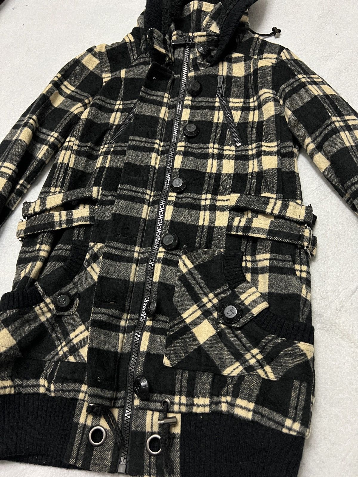 Dig Deep 525. Dig Deep Black Label Plaid Hooded Jacket Size M / US 6-8 / IT 42-44 - 7 Thumbnail