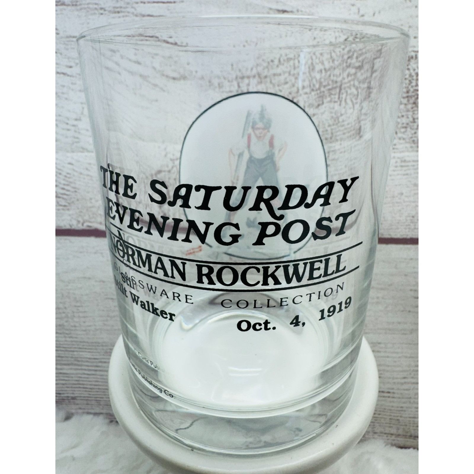 Other Norman Rockwell Saturday Evening Post "STILT WALKER" Glass C Size ONE SIZE - 2 Thumbnail