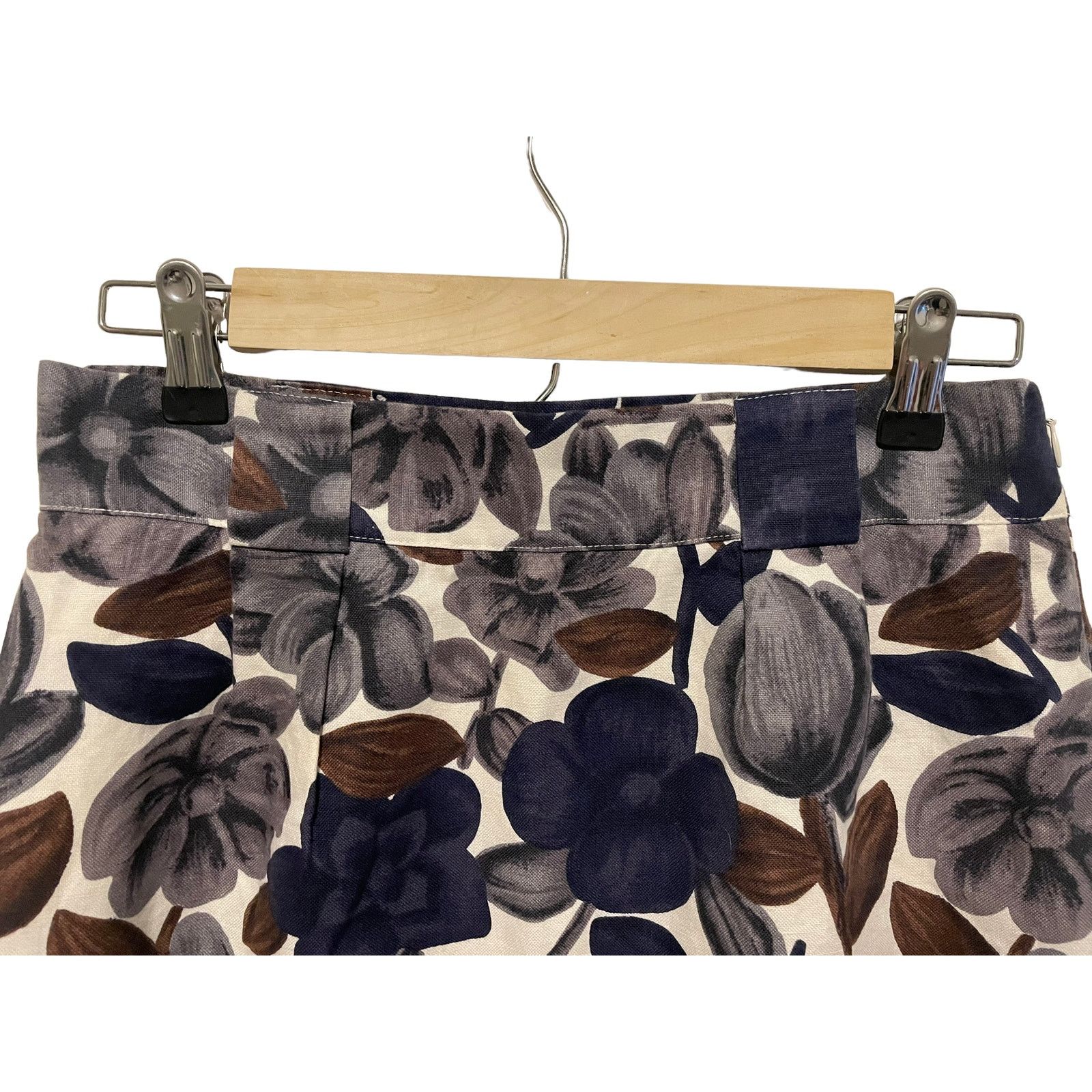 Boden Boden Linen Pleated Tulip Skirt Floral Side Zip Size US 6R Size 28" / US 6 / IT 42 - 3 Thumbnail
