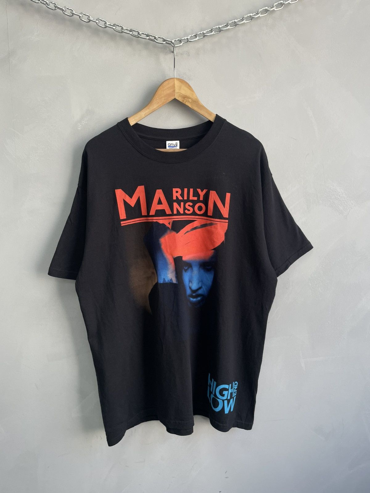Anvil Marlin Manson Black Logo T-shirt Anvil Design Bang Tee 90s Size US XL / EU 56 / 4 - 1 Thumbnail