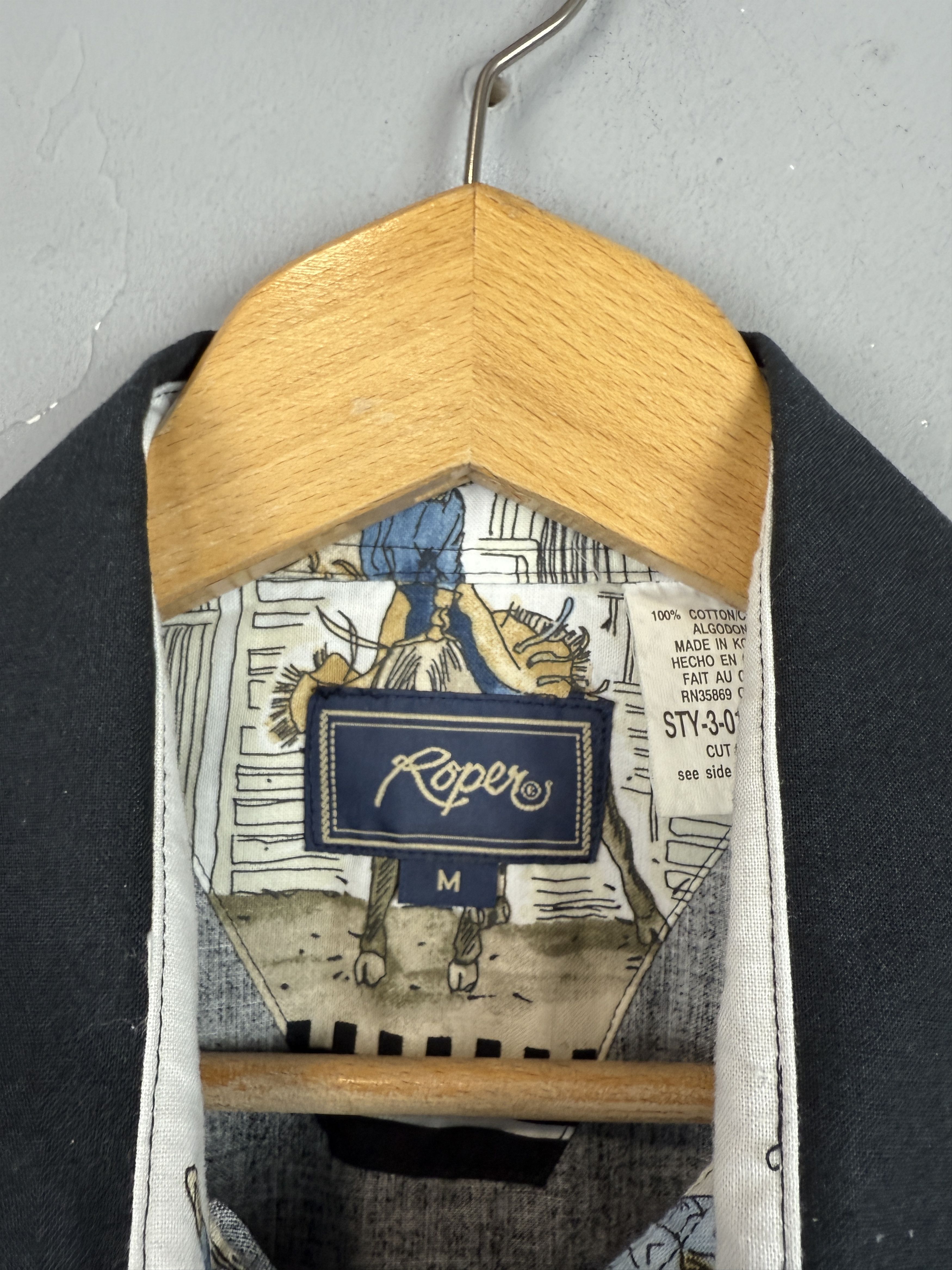 Roper Roper Western Shirt Cowboy Rodeo Snap Long Sleeve Black Size US M / EU 48-50 / 2 - 5 Thumbnail
