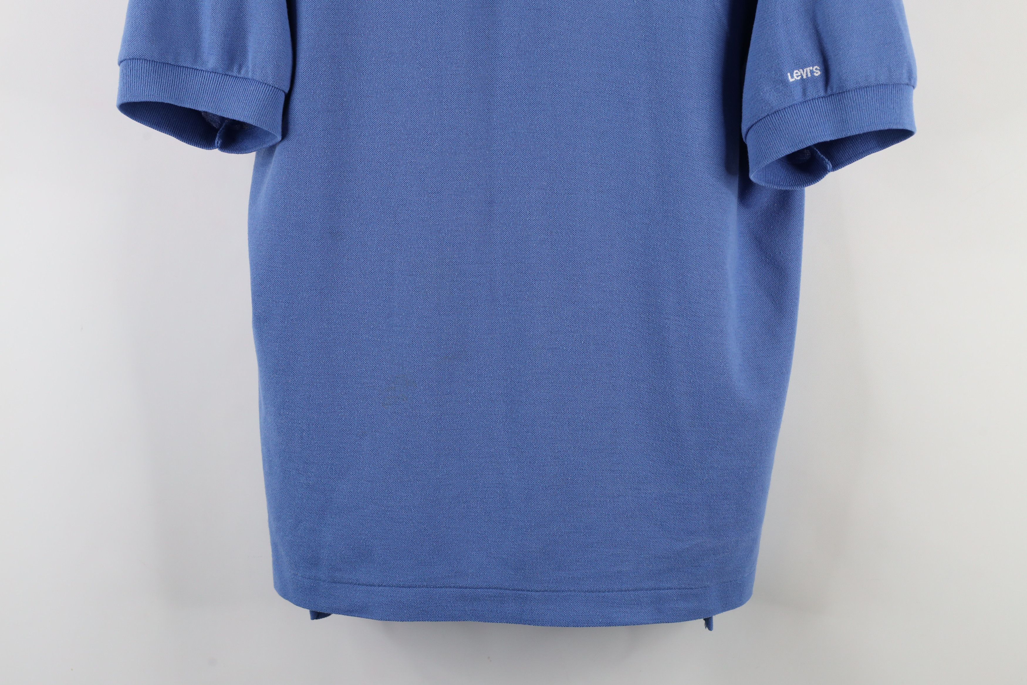 Levi's × Vintage Vintage 80s 90s Levis Spell Out Collared Polo Shirt Blue Size US L / EU 52-54 / 3 - 3 Thumbnail