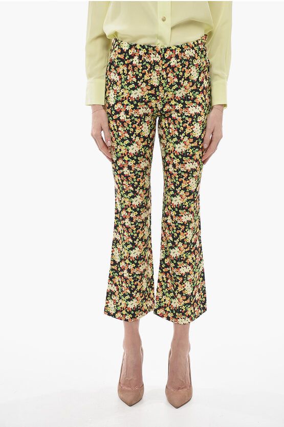 og1mm0724 Floral Patterned Cropped Fit Pants in Multicolor