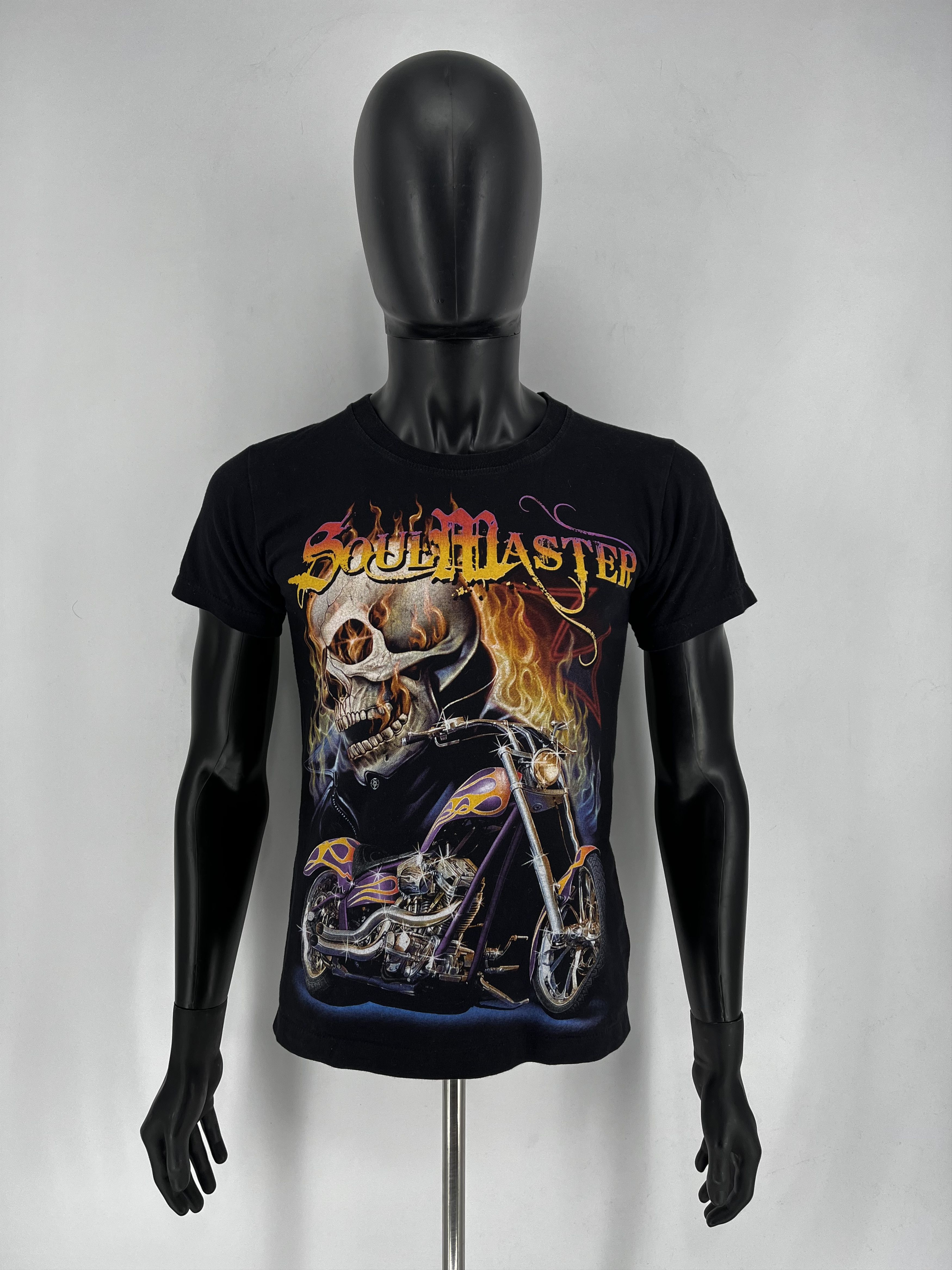Harley Davidson Vintage Y2K Bike and Skull Soul Master Short sleeve T-shirt Size US XL / EU 56 / 4 - 2 Thumbnail