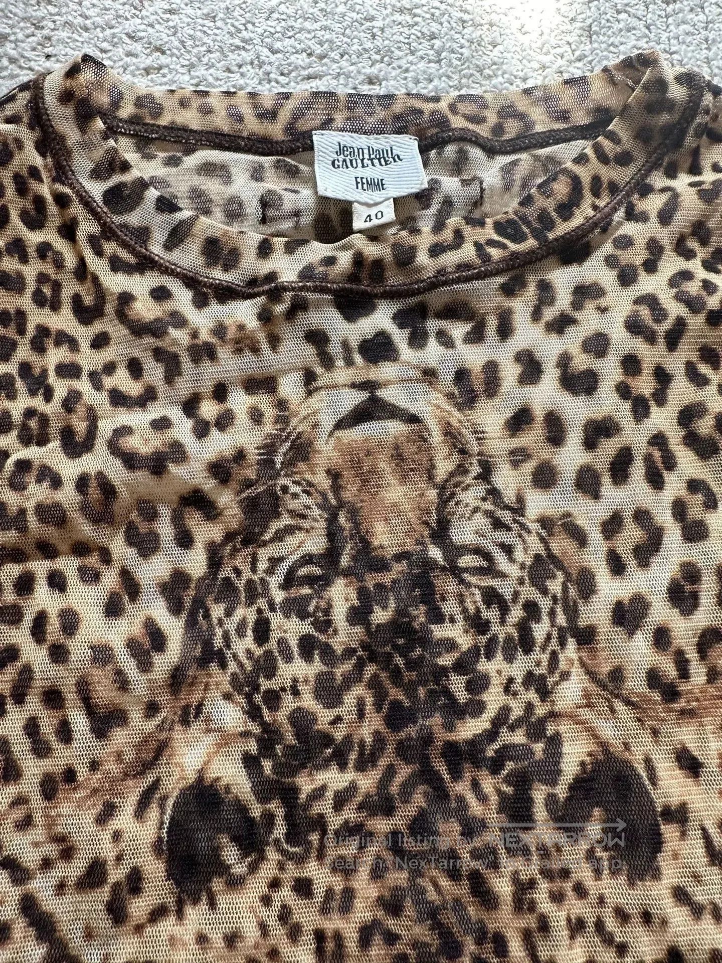 Jean Paul Gaultier Jean Paul Gaultier Leopard Mesh Tattoo Top. Size M / US 6-8 / IT 42-44 - 3 Thumbnail