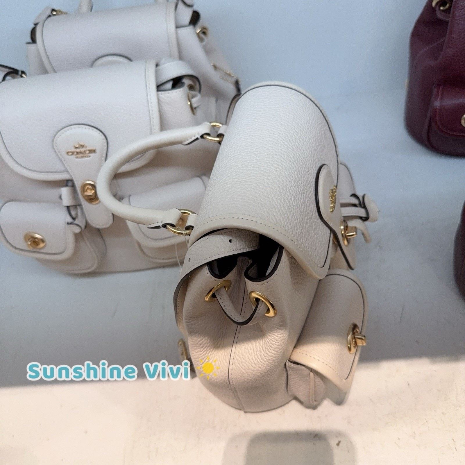 Coach NWT Coach Hadley Backpack CBH09 Refined leather Gold Chalk Size ONE SIZE - 2 Thumbnail