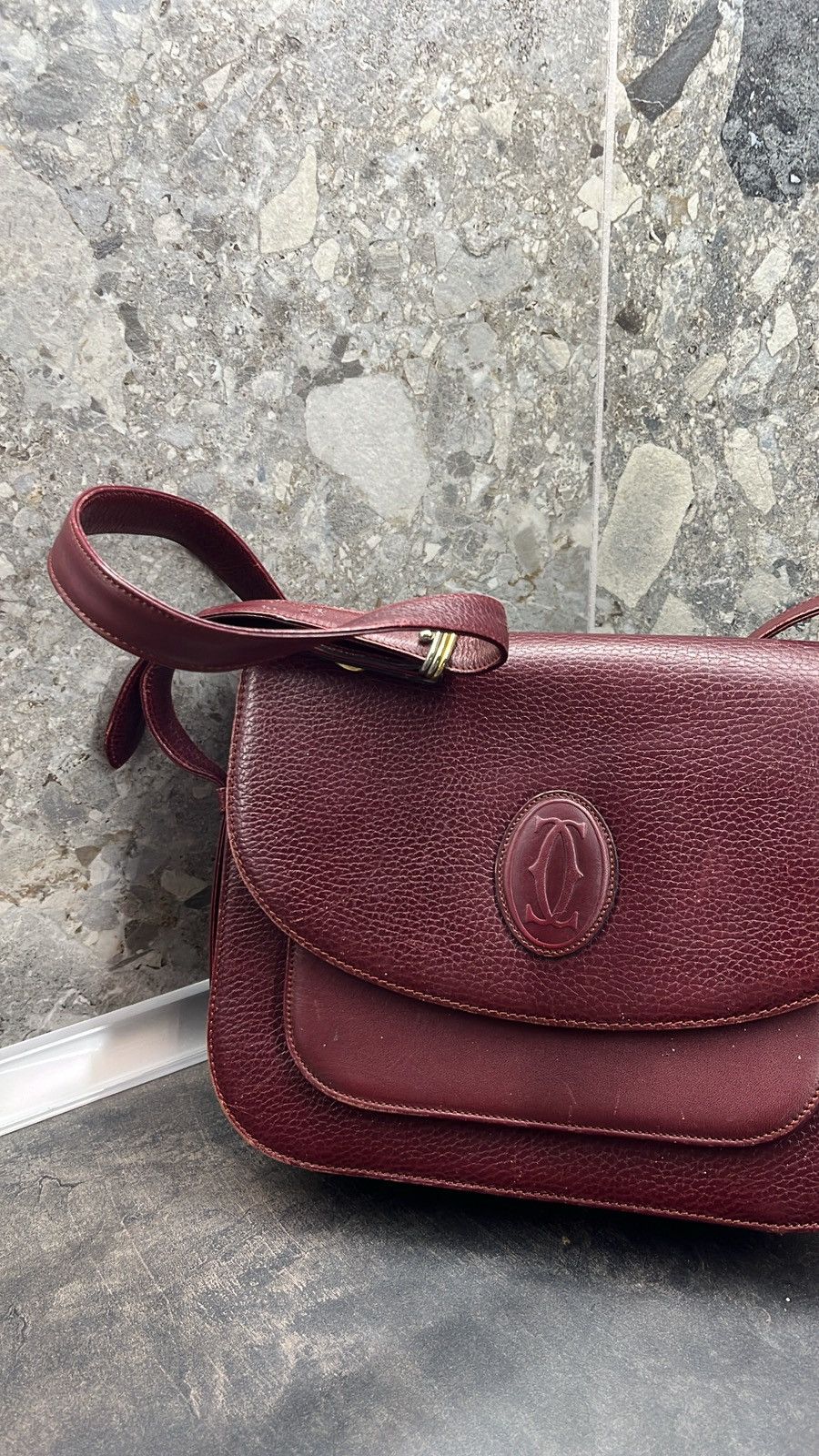 Cartier × Vintage Cartier burgundy Must de Cartier shoulder Size ONE SIZE - 3 Thumbnail