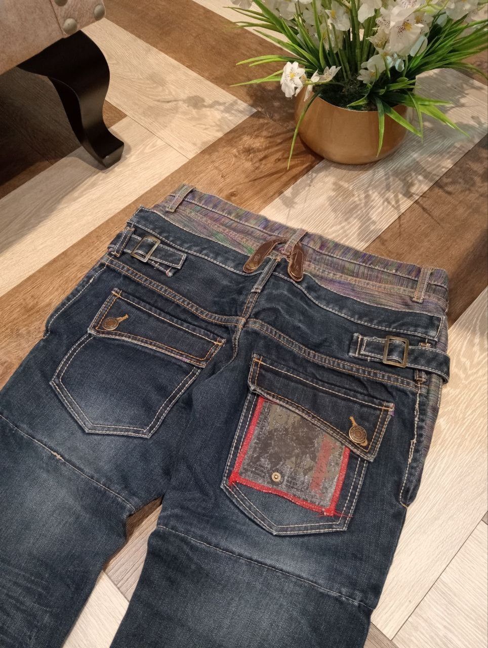 Japanese Brand JAPANESE DOUBLE WAIST BLUE DENIM PANTS Size US 33 - 12 Thumbnail