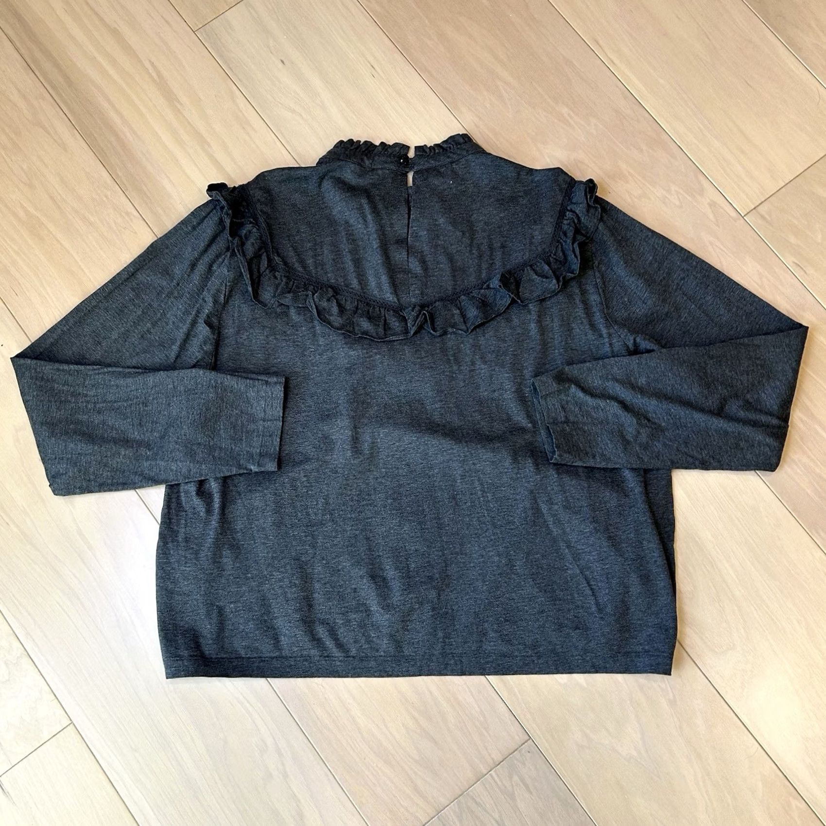 Polo Ralph Lauren VINTAGE Polo Ralph Lauren Ruffle Trim Cotton-Blend Top Long Sleeve Women’s XL Size XL / US 12-14 / IT 48-50 - 3 Thumbnail