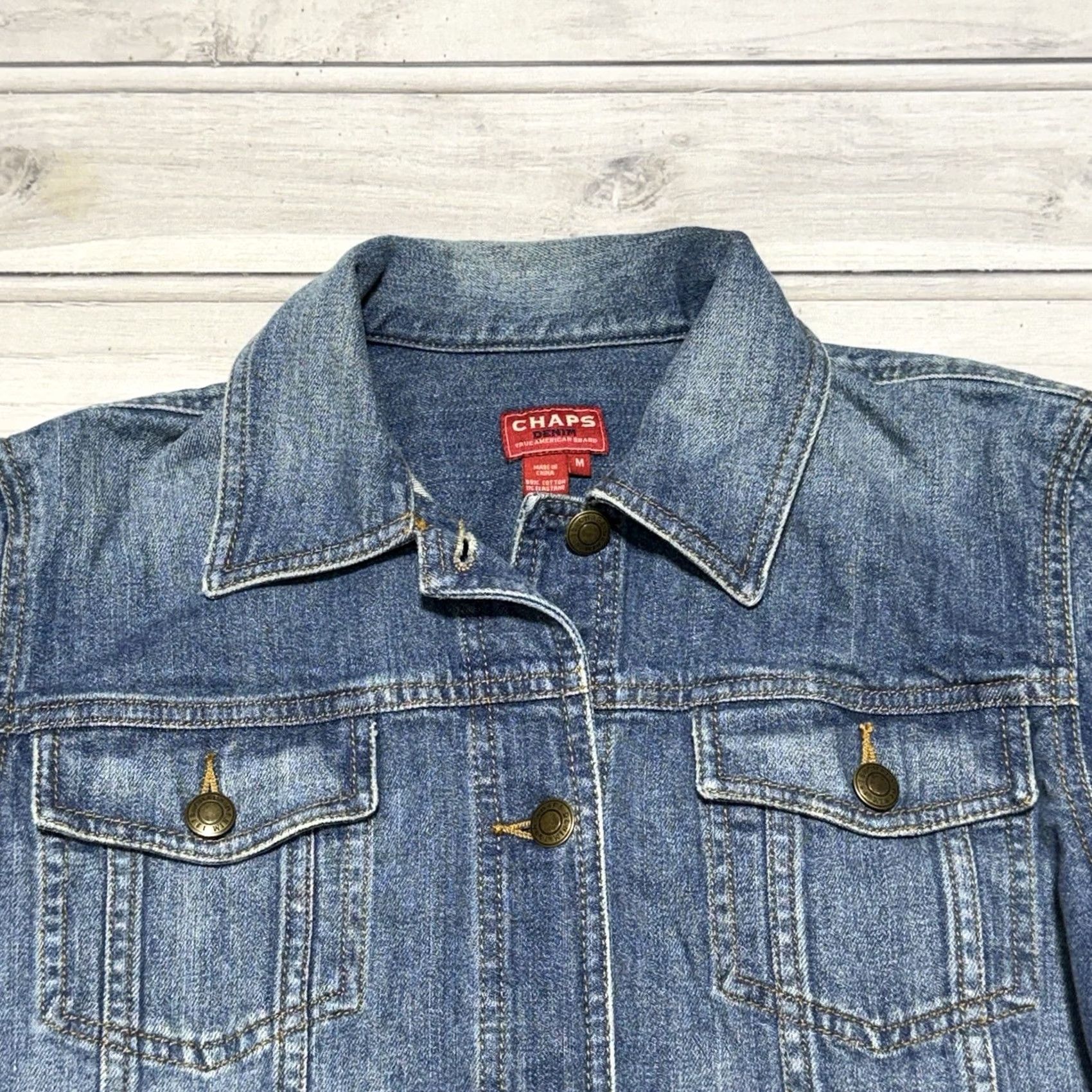 Chaps Chaps Denim Jean Jacket Womens M Blue Button Front Pockets Ralph Lauren Y2K Jacket Womens Size 32" / US 10 / IT 46 - 2 Thumbnail