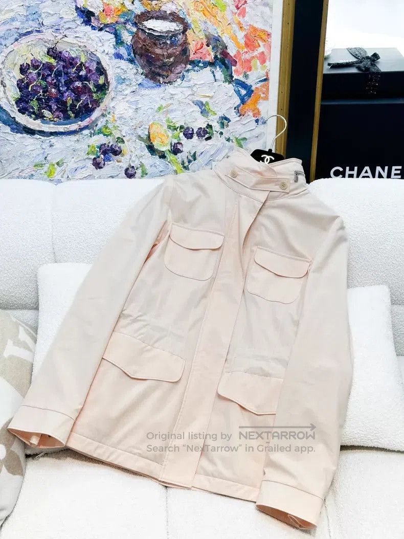 Loro Piana Loro Piana Orange Pink Hooded Collar Jacket Jacket Size S / US 4 / IT 40 - 1 Thumbnail