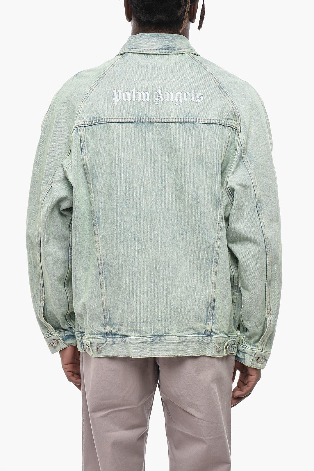 Palm Angels og1mm0326 Denim Jacket in Light Blue Size US L / EU 52-54 / 3 - 2 Thumbnail