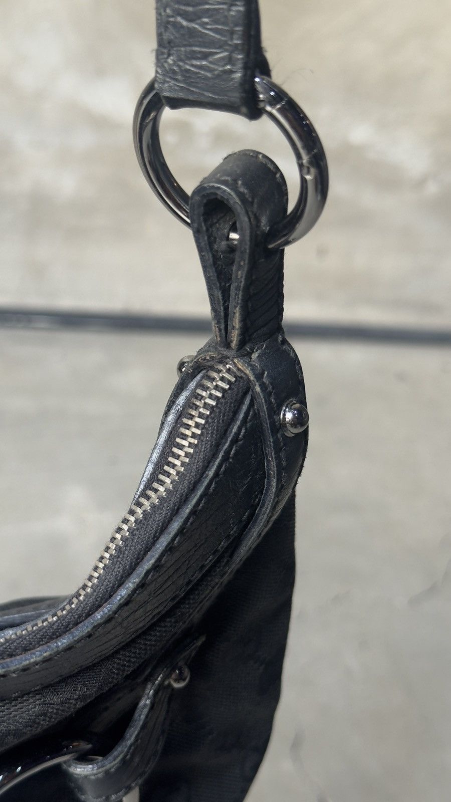 Gucci Gucci Black GG Canvas Horsebit Hobo Bag Size ONE SIZE - 8 Thumbnail
