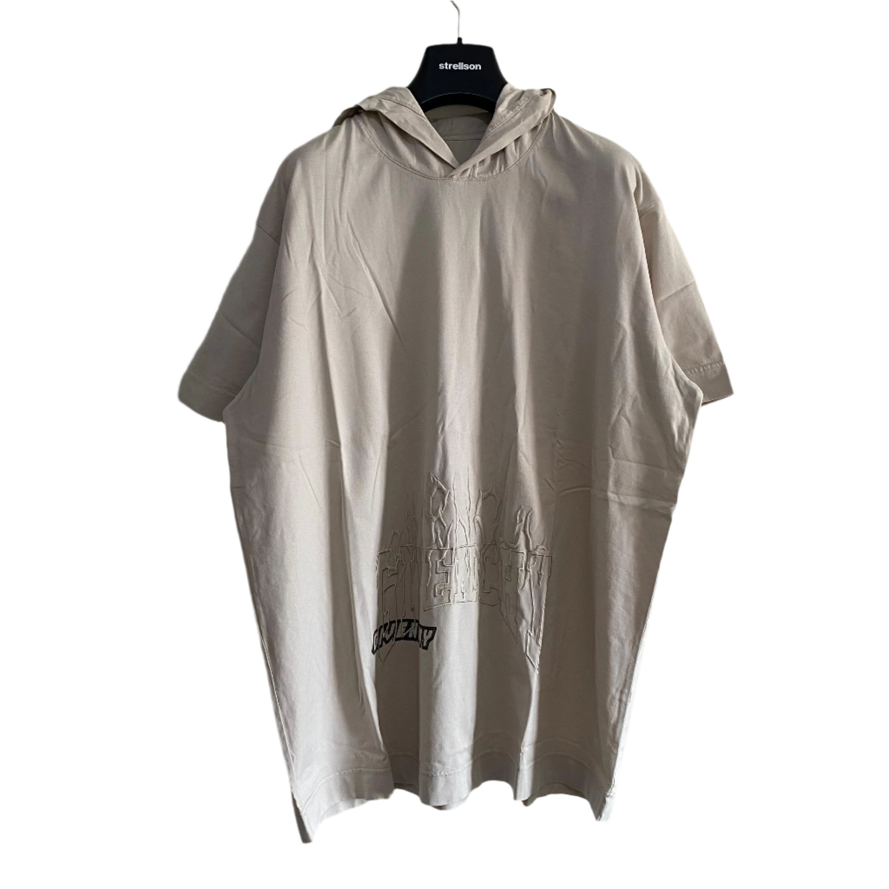 Givenchy 1 of 1 Beige Embroidered Multi Logo Oversized Hooded T-Shirt Size US M / EU 48-50 / 2 - 1 Thumbnail