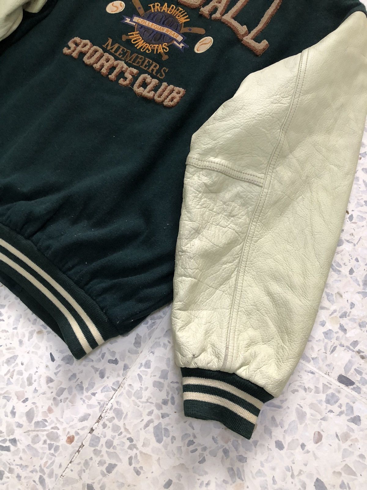 MLB Vtg 90s Ivy Spirit Baseball Team Varsity Jacket Arm Leather Size US L / EU 52-54 / 3 - 7 Thumbnail