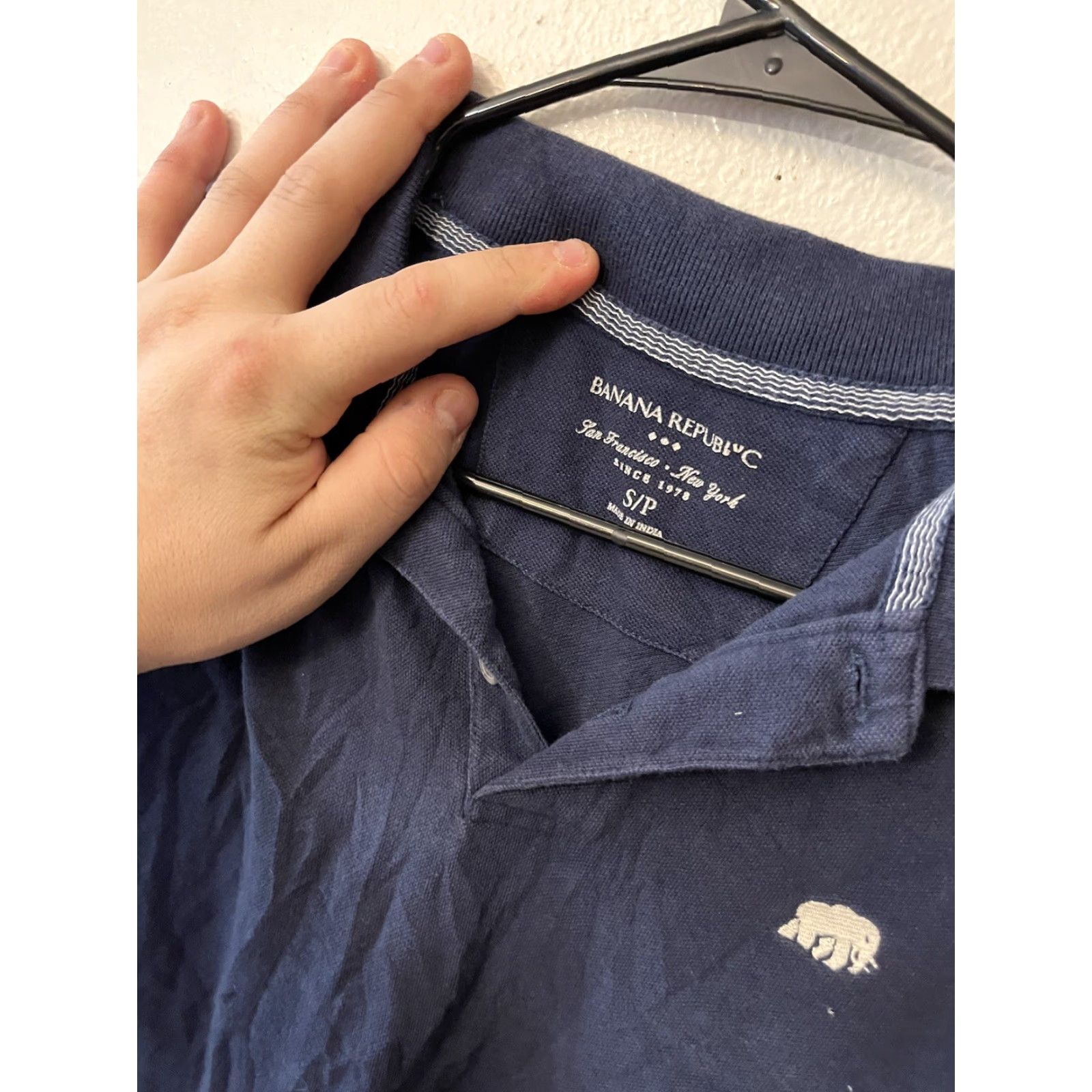 Banana Republic VINTAGE Banana Republic Slim Fit Solid Cotton Polo Shirt Size Small Navy Blue Mens Size US S / EU 44-46 / 1 - 3 Thumbnail