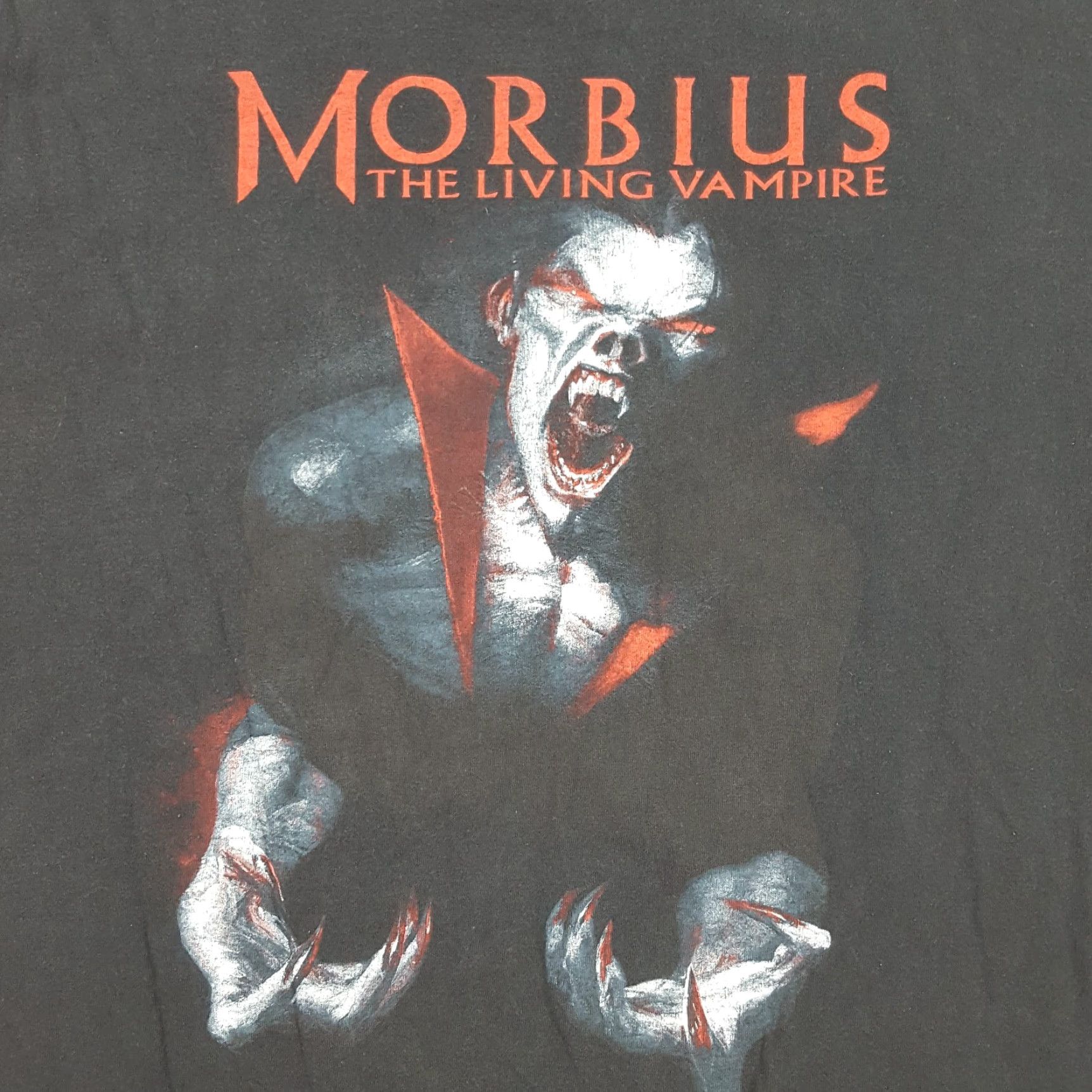 Vintage VINTAGE Morbius Marvel Mens 3XLT T-Shirt Black Short Sleeve Crew Neck Graphic Print 90s Cartoon Movie Retro Vampire Size US XXL / EU 58 / 5 - 3 Thumbnail