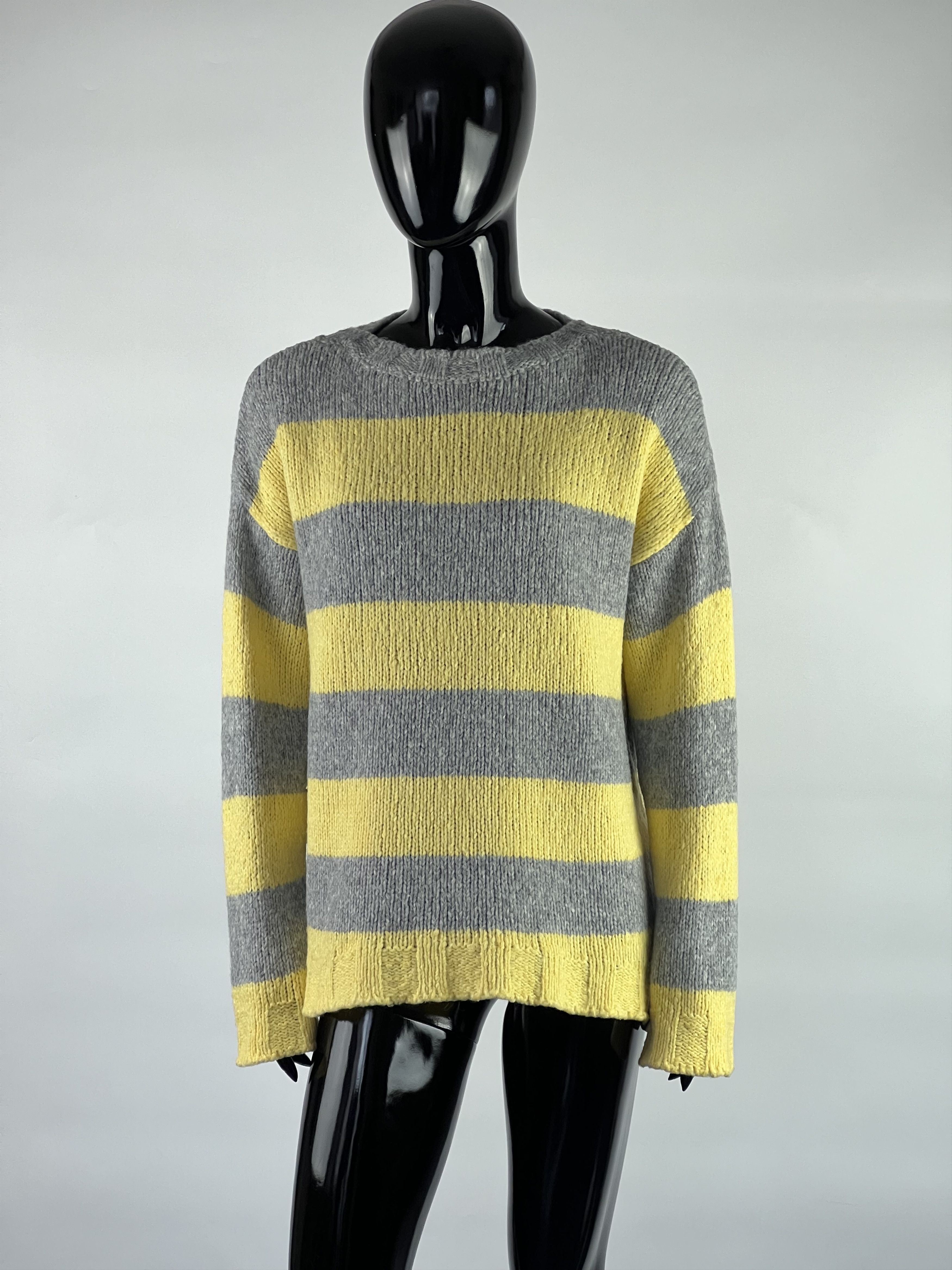 Designer Reken Maar Striped Wool Crew Neck Sweater Size S / US 4 / IT 40 - 1 Thumbnail
