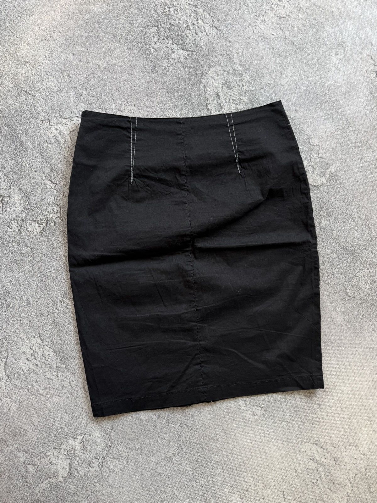 Sarah Pacini Sarah Pacini Black Skirt Italy Asymmetrical Stitch Zip Sz 1 Size 25" / US 0 / IT 36 - 4 Thumbnail