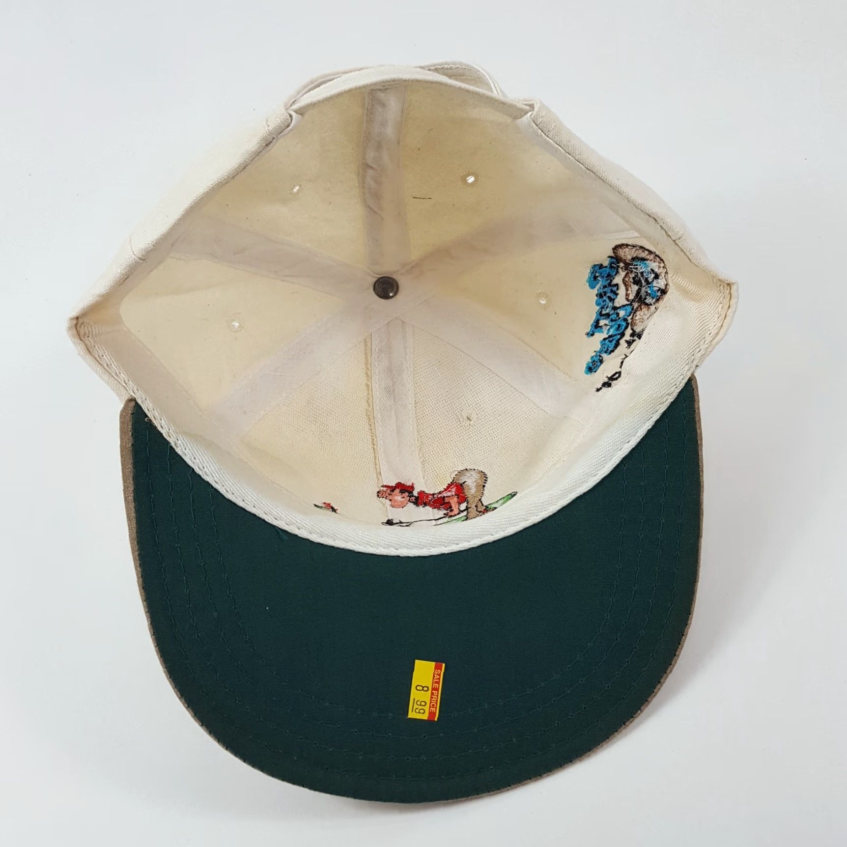 Vintage VINTAGE Brett Ogle Funny Golf Parody Adjustable Baseball Cap Hat, One Size, Beige, 90s, Mens Size ONE SIZE - 7 Thumbnail