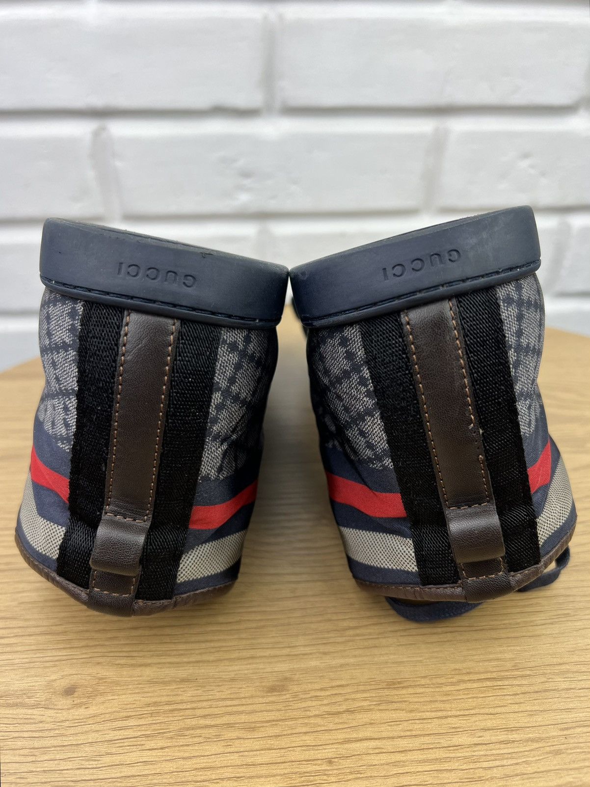 Gucci GUCCI Sneakers Hi Top Leather Shoes Diamante Monogram Size US 13 / EU 46 - 10 Thumbnail