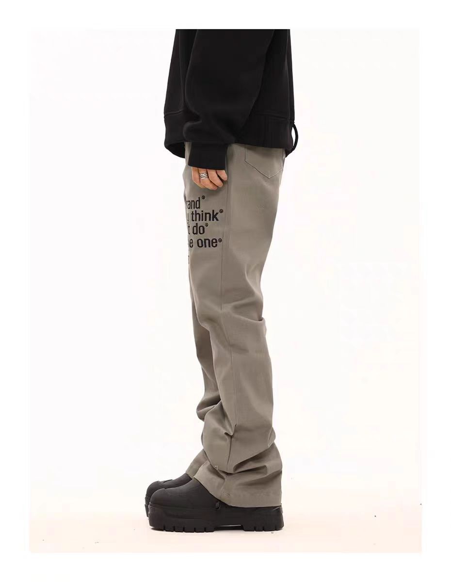 Japanese Brand × Vintage Vintage street slogan embroidered micro flare casual pants Size US 30 / EU 46 - 7 Thumbnail