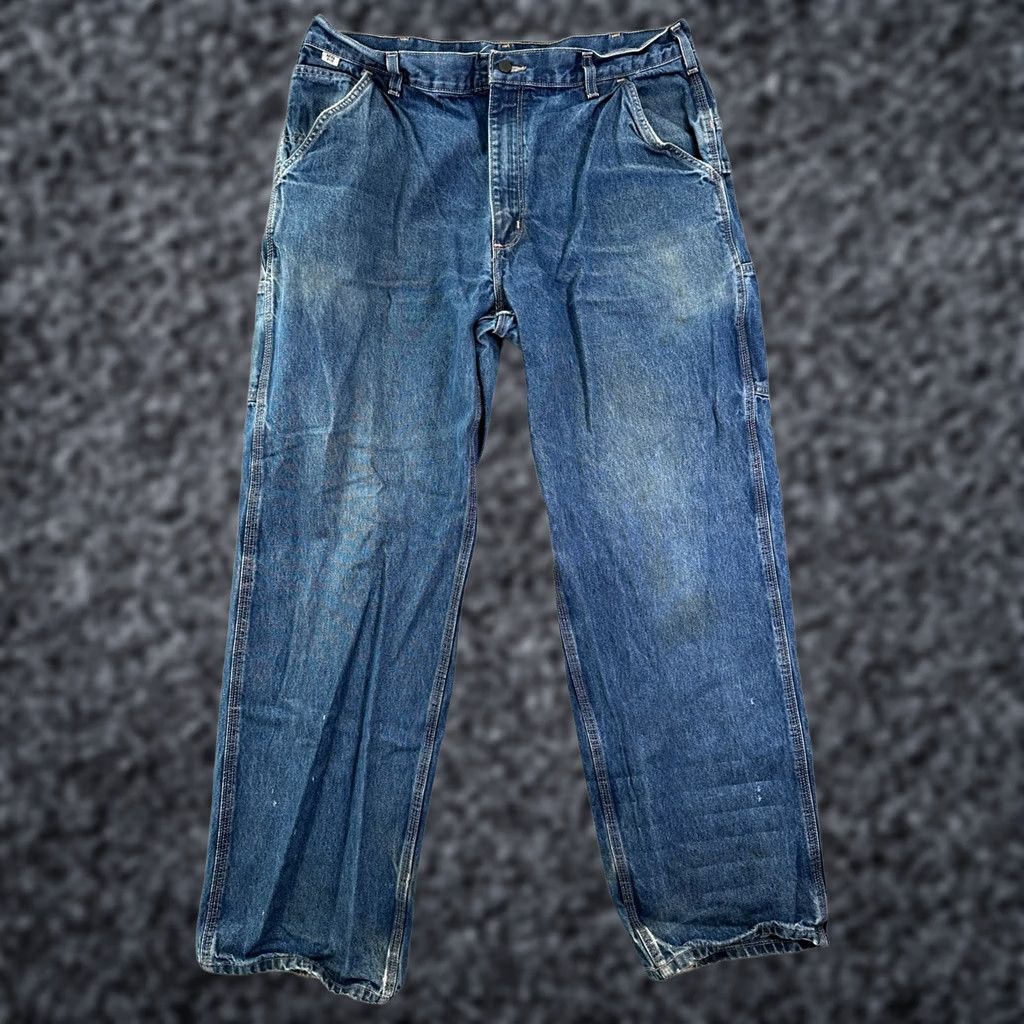 Carhartt Carhartt Jeans Blue Men 38X34 Original Fit Denim Distressed Straight 5-Pocket Button Closure FR Mexico Made In provenance? Size US 38 / EU 54 - 1 Thumbnail
