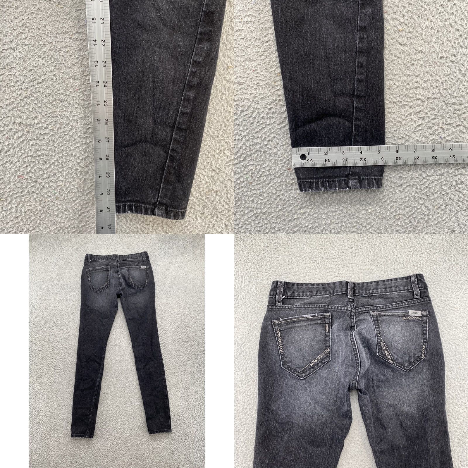 Denime Cruel Abby Bootcut Black Distressed Denim Jeans in Size 27 Regular 3R Women’s 5-Pocket Stretch Denim Jeans Size 27" / US 4 / IT 40 - 8 Thumbnail