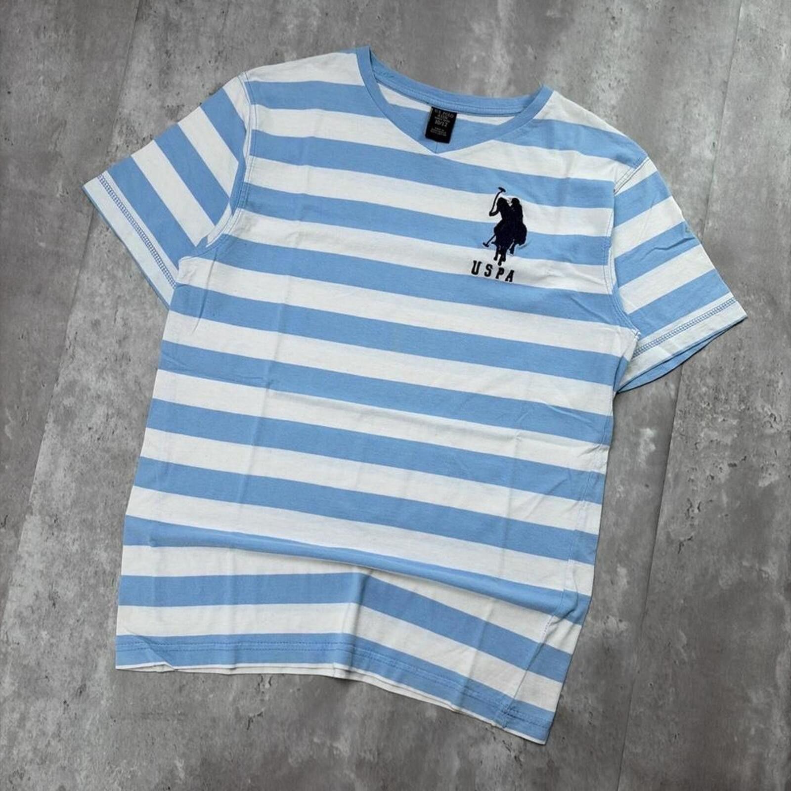 U.S. Polo Assn. Y2K U.S. Polo Assn Grunge Big Pony Striped Skater T-Shirt Size M / US 6-8 / IT 42-44 - 2 Thumbnail