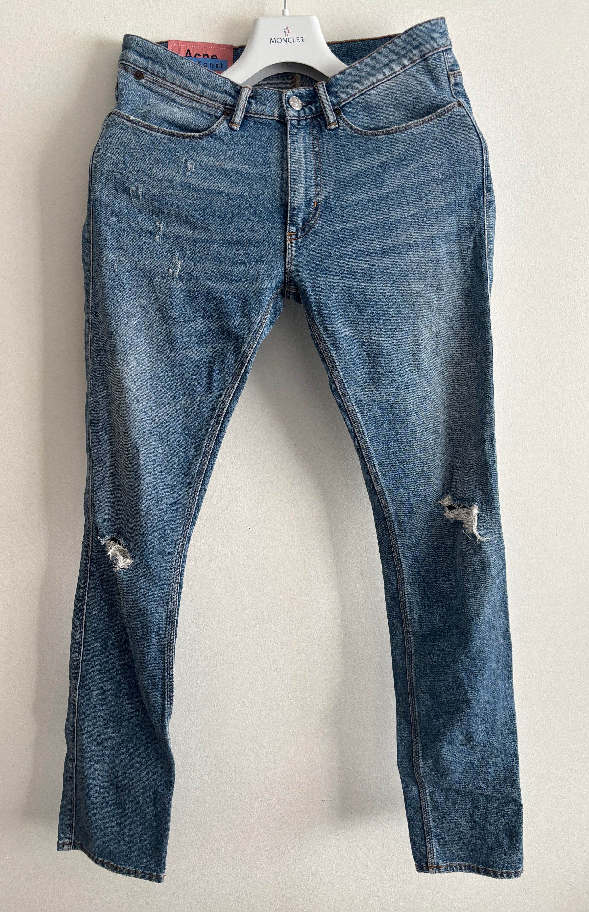 Acne Studios Acne Studios Mid Wash Max Mid Ripped Jeans- 29 x 33 Size US 29 - 1 Thumbnail