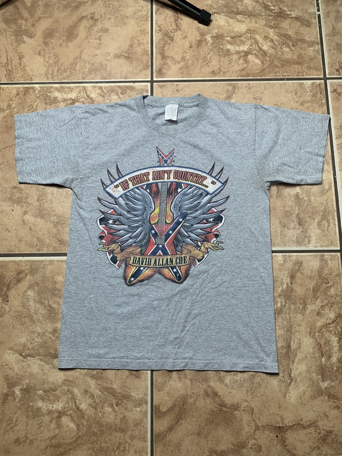 image of Liquid Blue x Vintage David Allan Coe Vintage If That Ain’T Country Shirt in Grey (Size Medium)