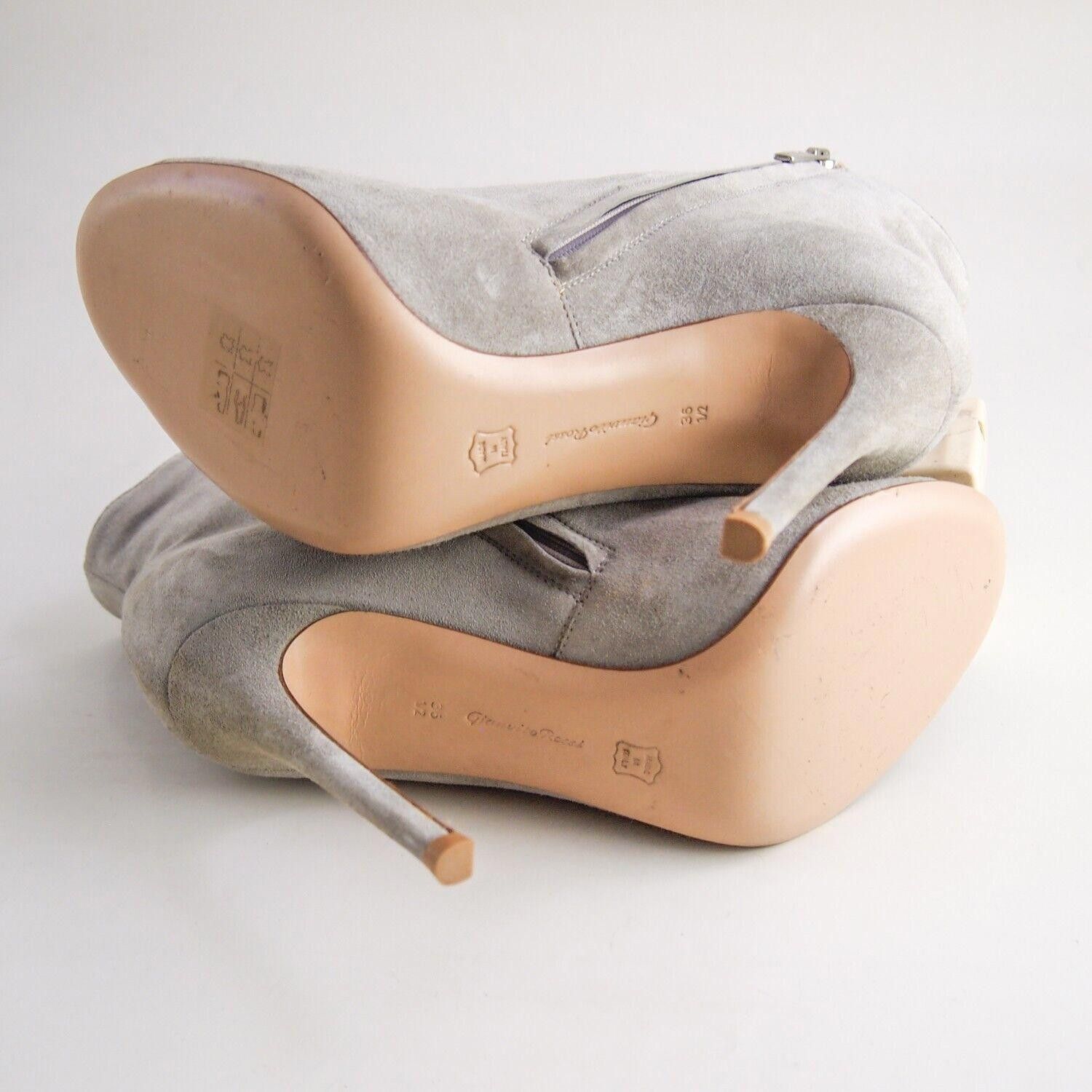 Gianvito Rossi Gianvito Rossi Open Toe Booties Gray Suede US 6.5 EU 36.5 Size US 6.5 / IT 36.5 - 7 Thumbnail