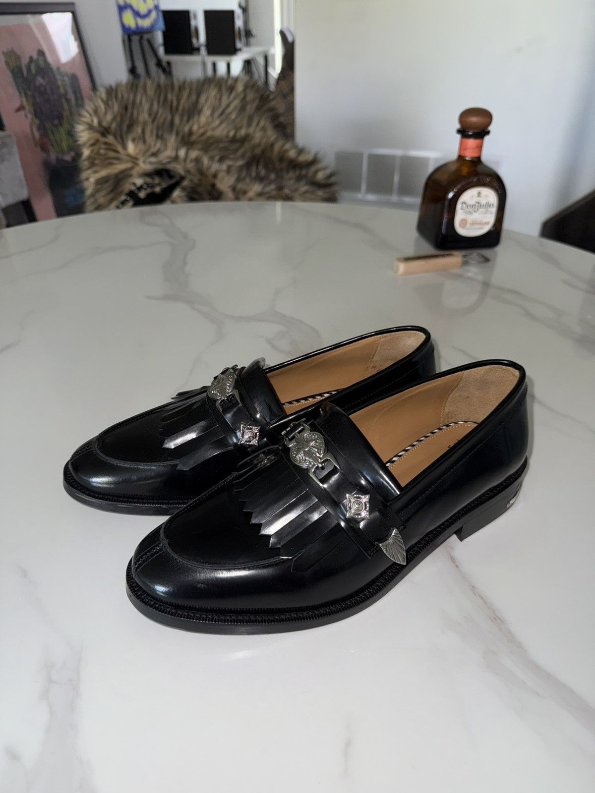 TOGA VIRILIS TOGA VIRILIS Buckle-Detailed Brushed Leather Loafers Size US 9 / EU 42 - 5 Thumbnail