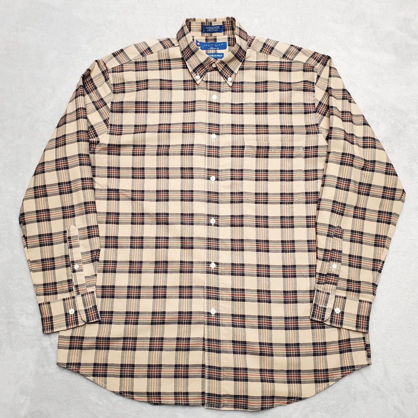 Vintage VINTAGE Towncraft Shirt Men LT Brown Plaid Button-Down Casual Dad Big & Tall Size US L / EU 52-54 / 3 - 2 Thumbnail