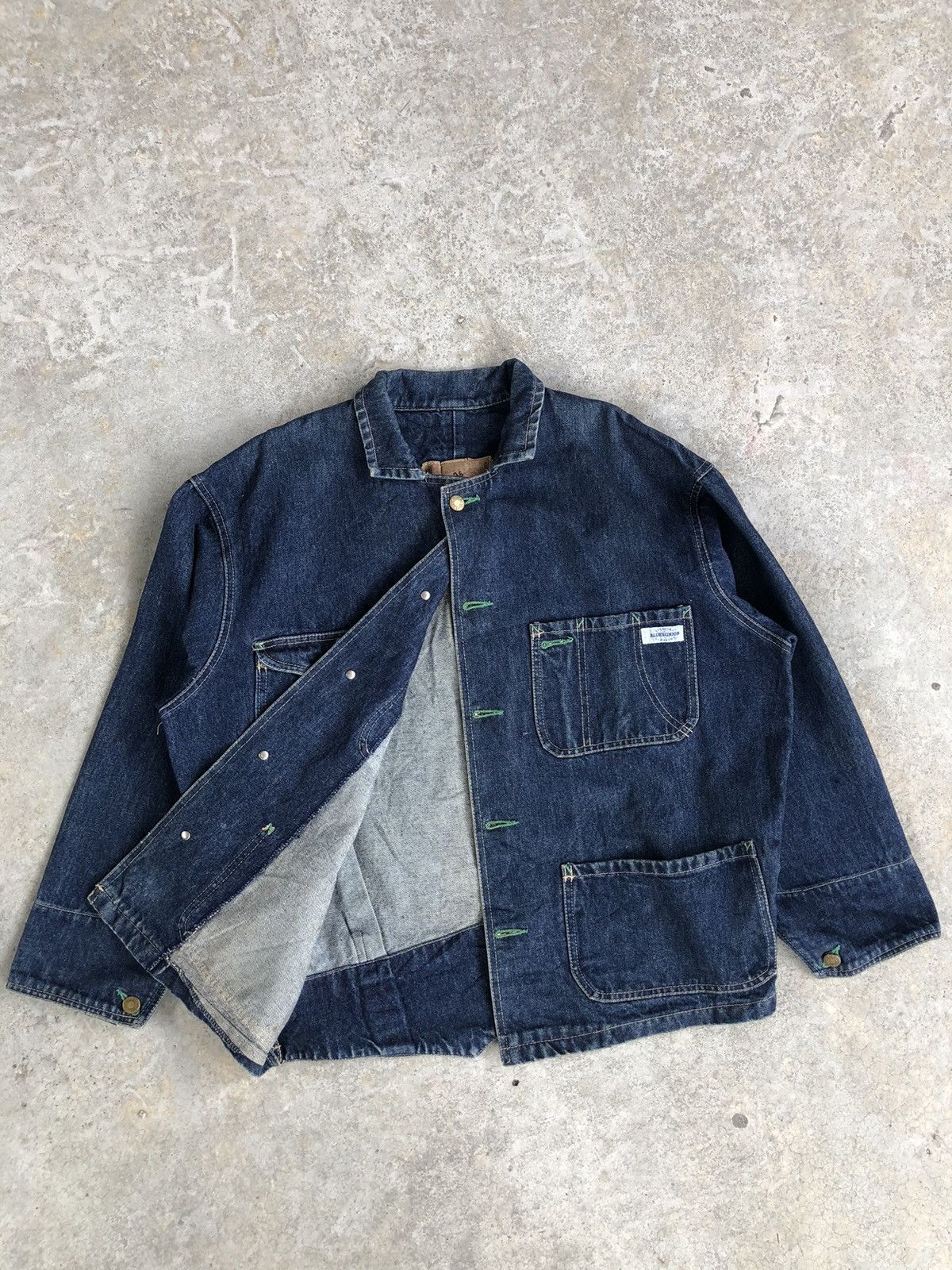 Vintage Vintage 70s Blues Union Chore Jacket Distressed Denim Size US L / EU 52-54 / 3 - 9 Thumbnail