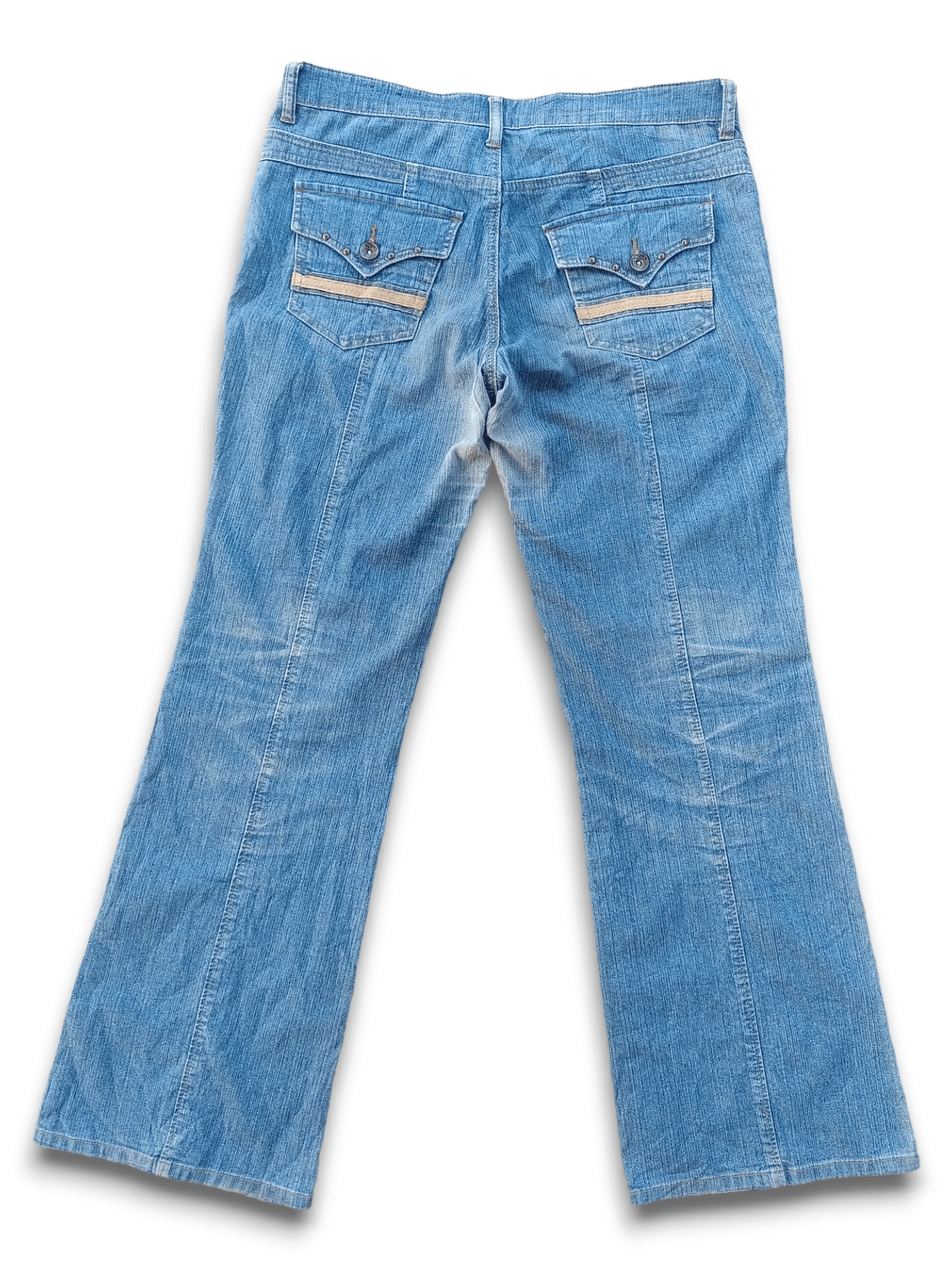 Japanese Brand Vintage Japanese Brand Distressed Flare Denim Bush Pants Size US 33 - 2 Thumbnail