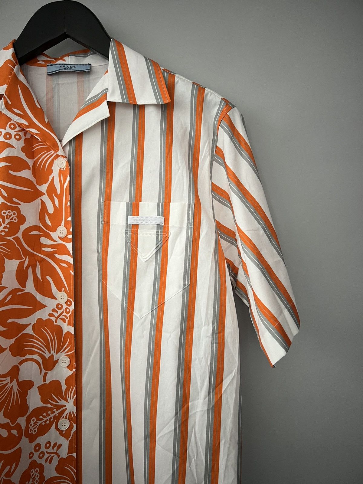 Prada Prada Orange Double Match poplin shirt Size US S / EU 44-46 / 1 - 4 Thumbnail