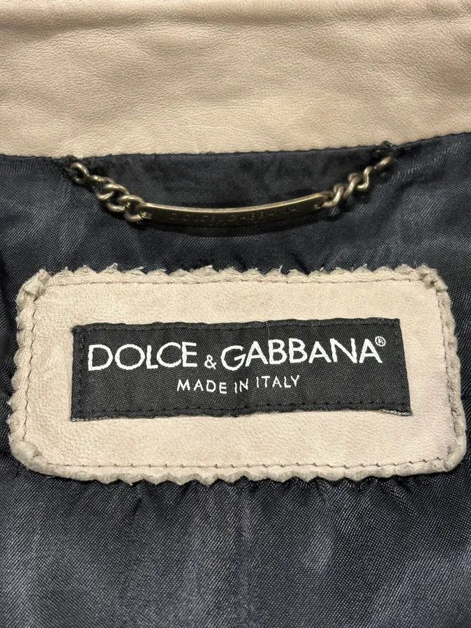 Dolce & Gabbana 2010s Dolce & Gabbana Grey Biker Minimalist Leather Jacket Size US L / EU 52-54 / 3 - 13 Thumbnail