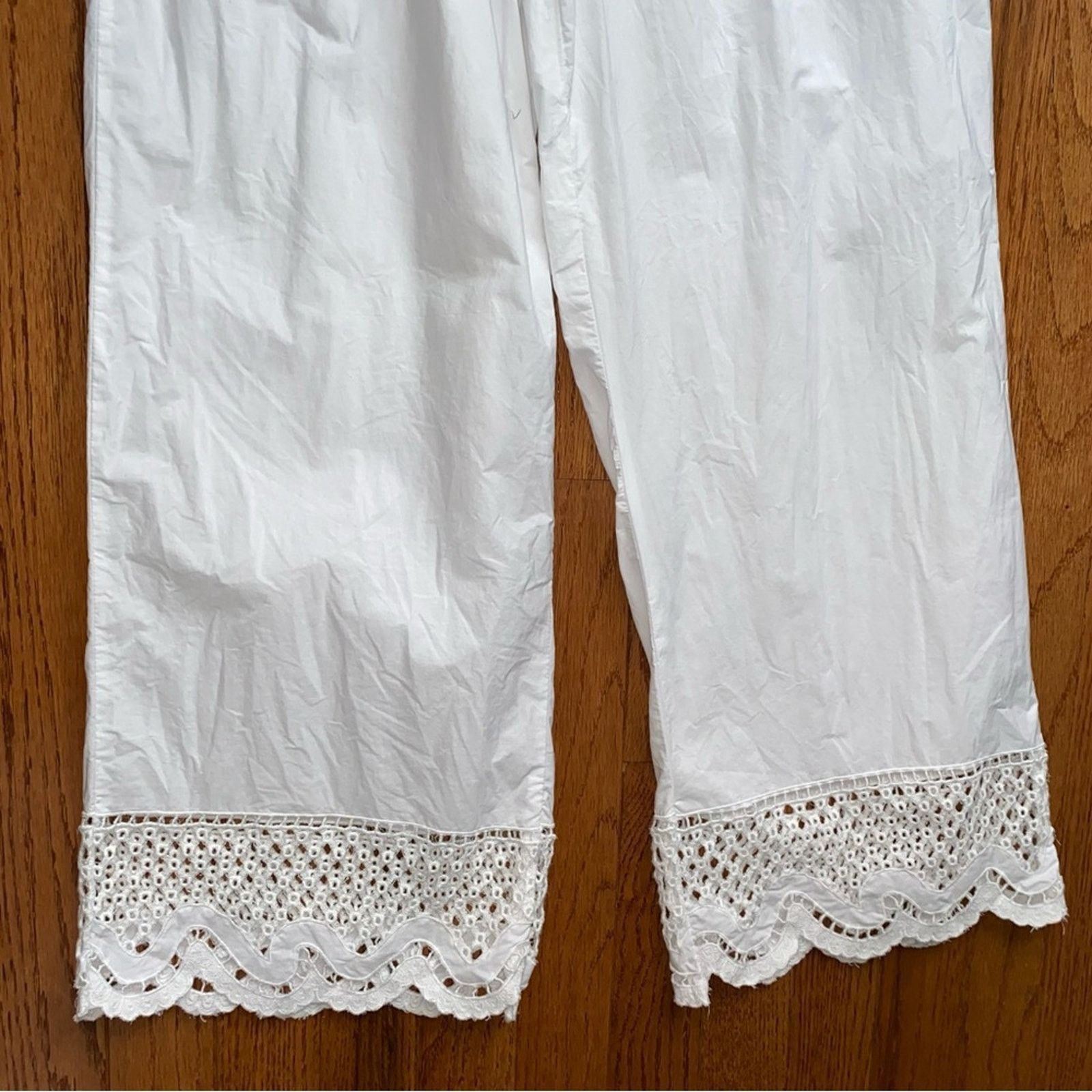 Rails Rails $178 Henrik White Cotton Scalloped Hem Pants Small EUC Size 24" / US 00 / IT 34 - 8 Thumbnail
