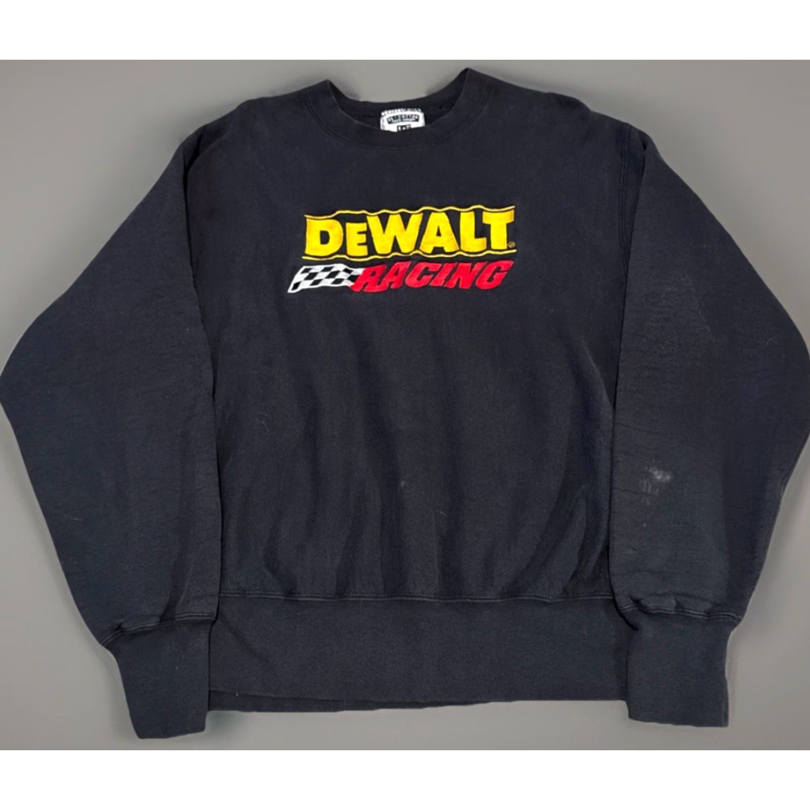 Lee VINTAGE 90s Dewalt Tools Racing Nascar Lee Cross Grain Crewneck Sweatshirt Large Mens Black Pullover Size US L / EU 52-54 / 3 - 2 Thumbnail