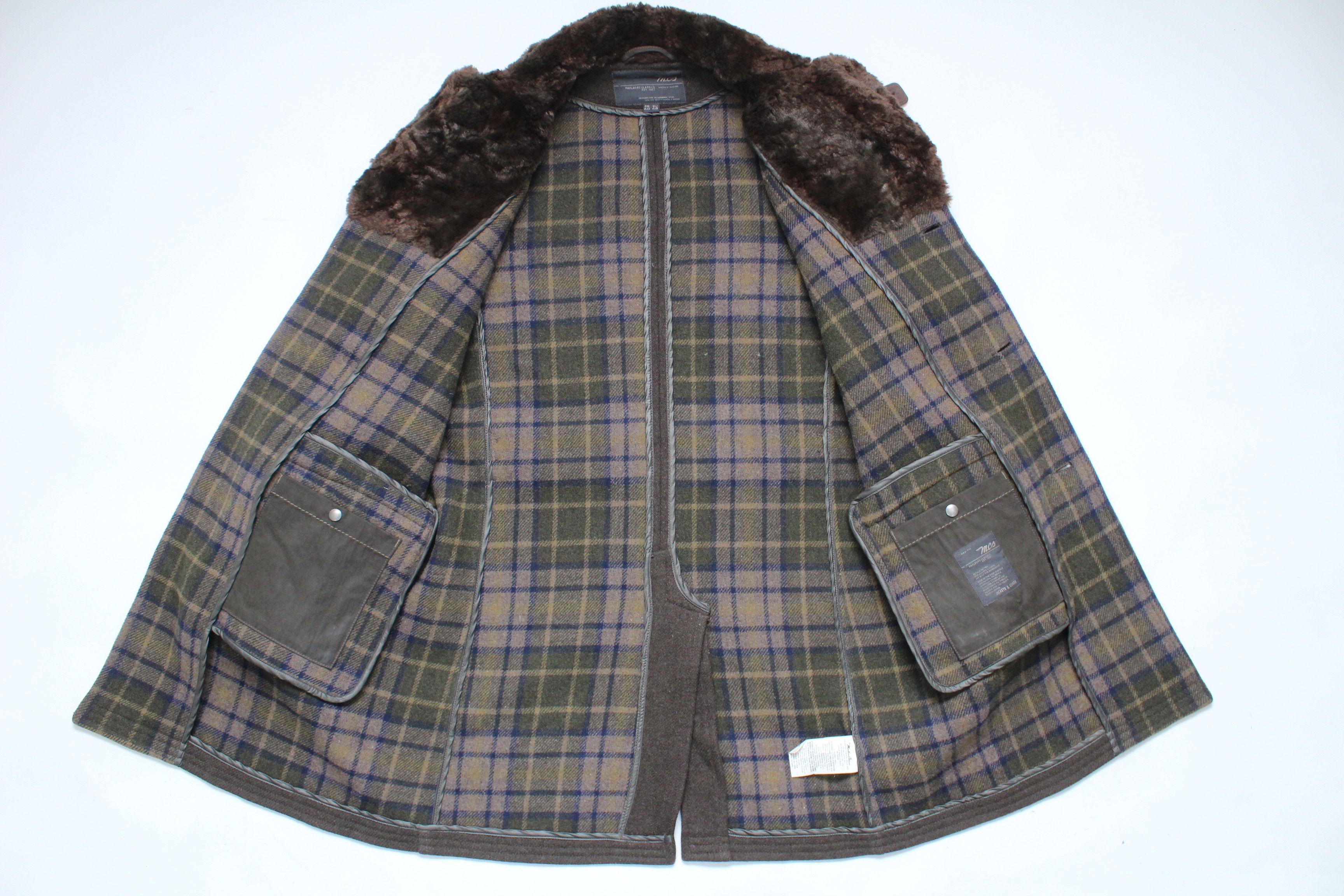 Marlboro Classics Marlboro Classics MCS Wool Plaid Coat with Fur Collar Size US M / EU 48-50 / 2 - 8 Thumbnail