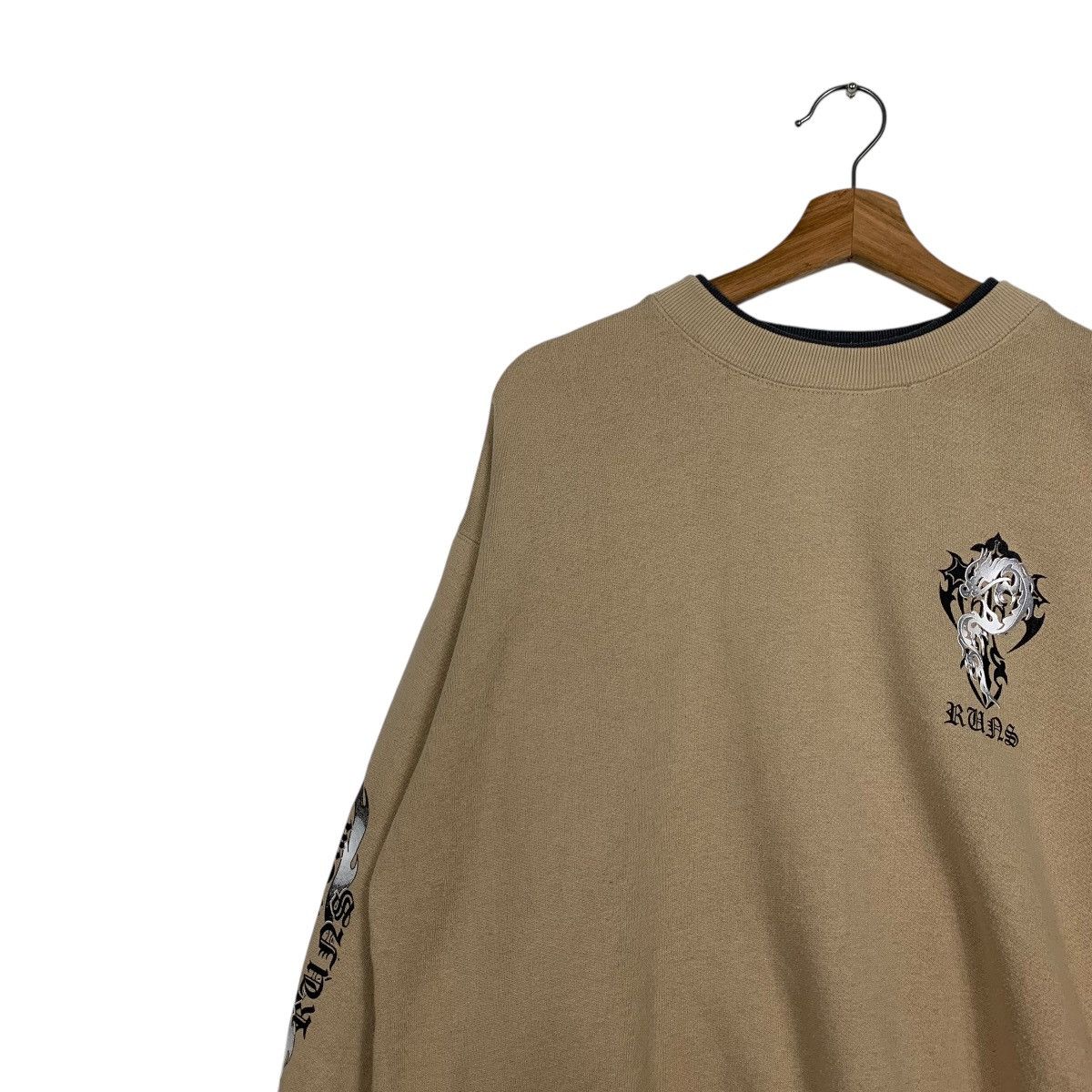 Japanese Brand RUNS Seaven War Big Logo Crewneck Sweatshirt #1602-C72 Size US L / EU 52-54 / 3 - 9 Thumbnail