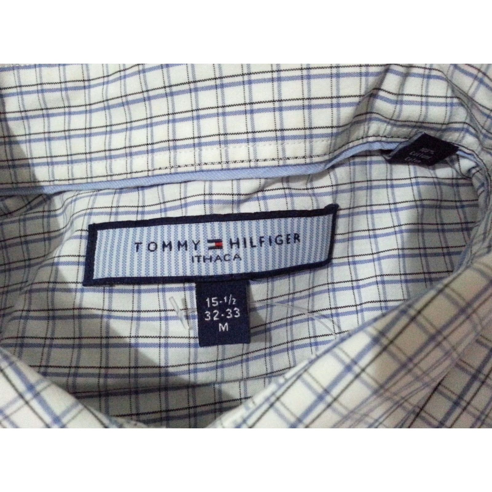 Tommy Hilfiger Tommy Hilfiger Dress Shirt Mens Medium M 15 1/2 32 33 White Cotton Long Button Size 40R - 5 Thumbnail
