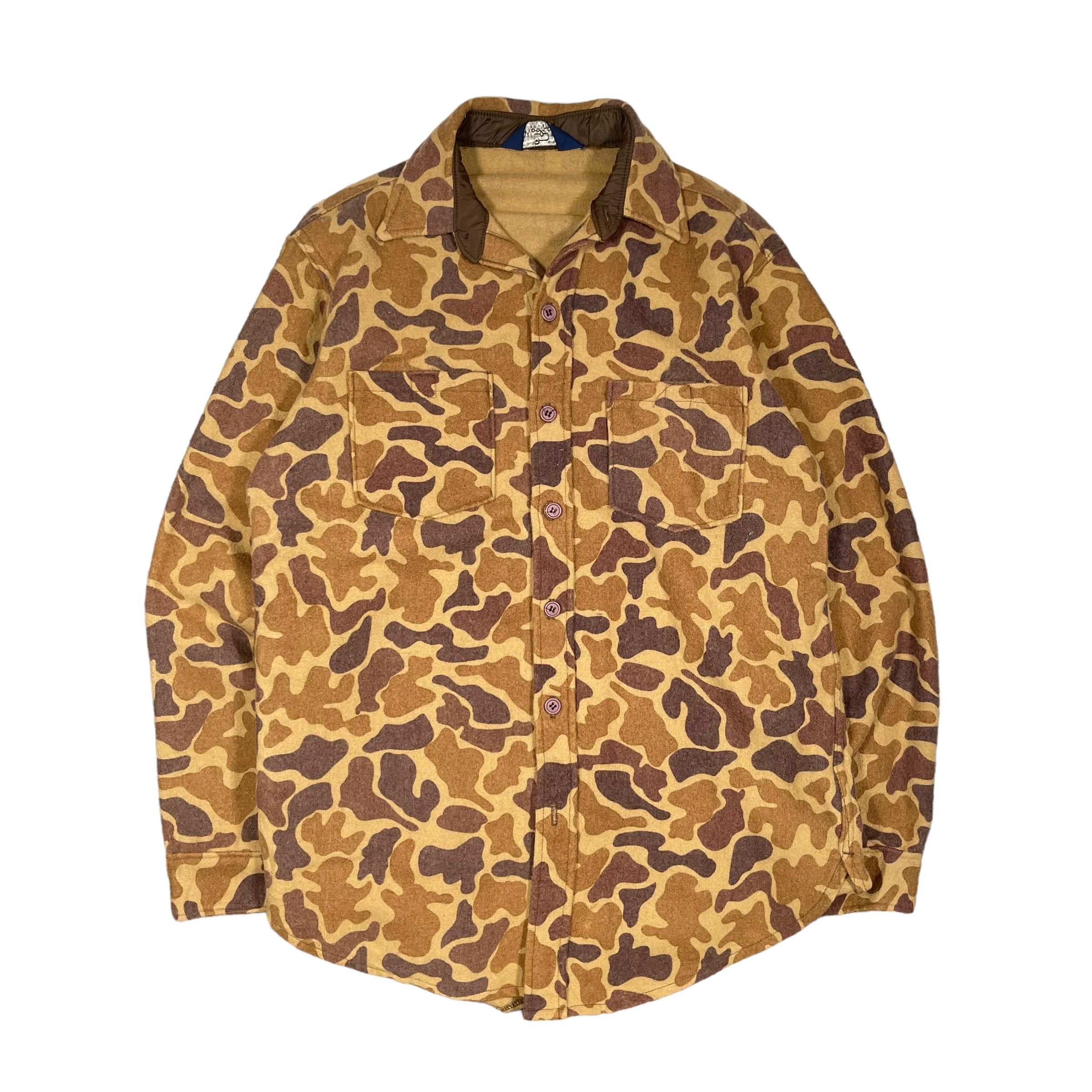 Vintage × Woolrich Woolen Mills Vintage 1980s Woolrich Camouflage Wool Button Up Shirt Size US L / EU 52-54 / 3 - 1 Thumbnail