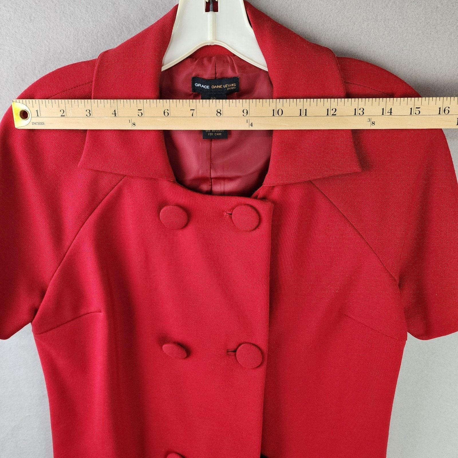 Other Grace Dane Lewis Short-Sleeve Double-Breasted Coat w/Belt Size M / US 6-8 / IT 42-44 - 4 Thumbnail
